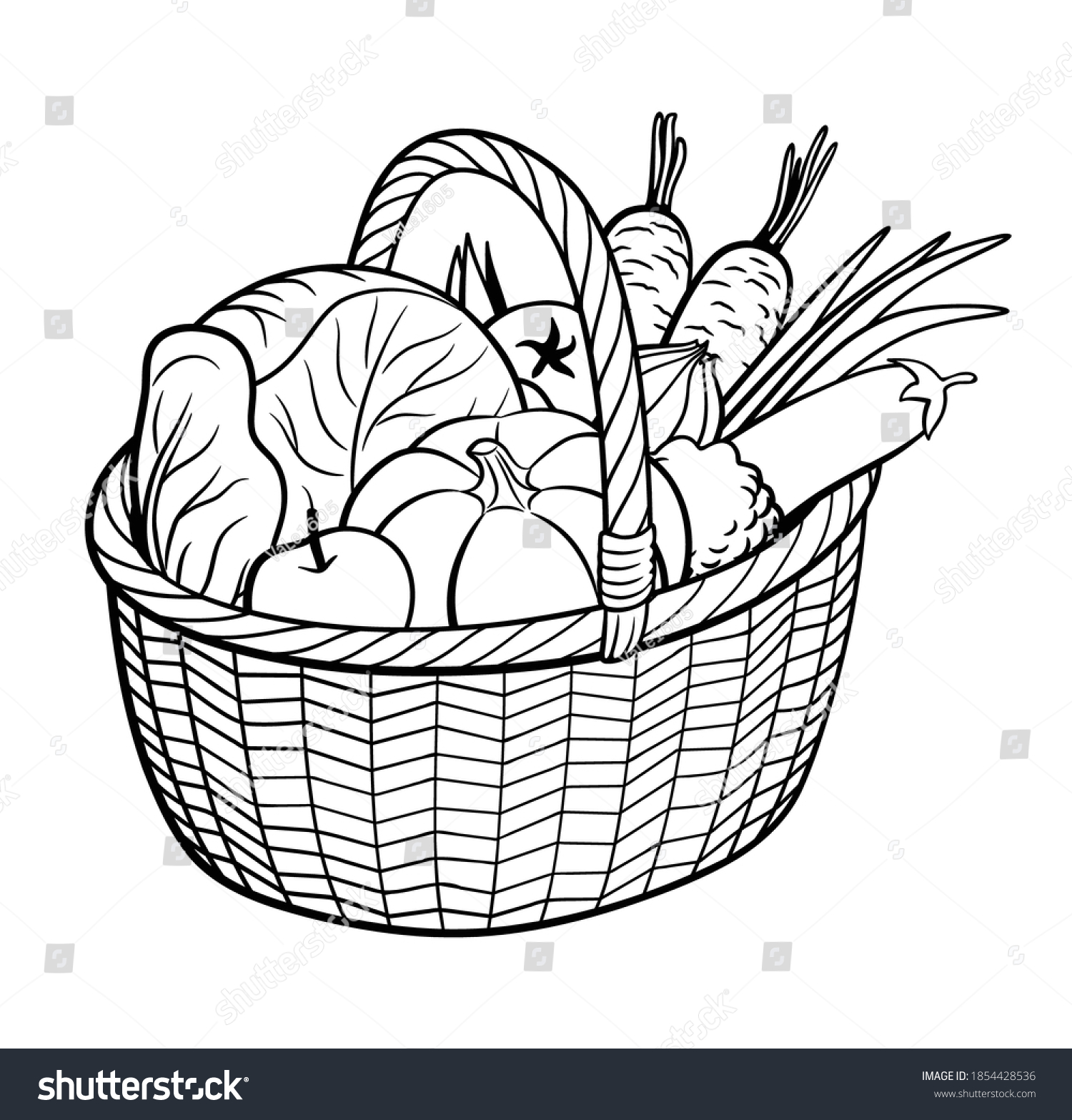 2,176 Vegetable basket outline Images, Stock Photos & Vectors