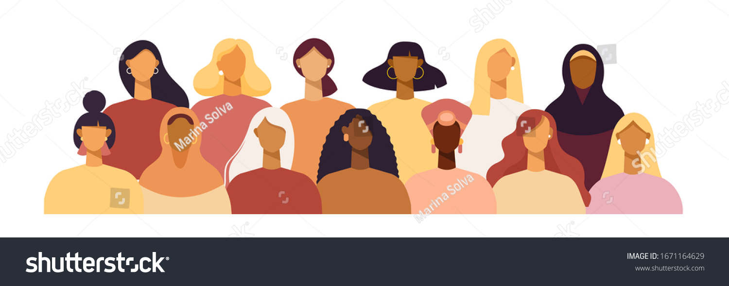 Group Women Different Nationalities Cultures Skin Stock Vector Royalty