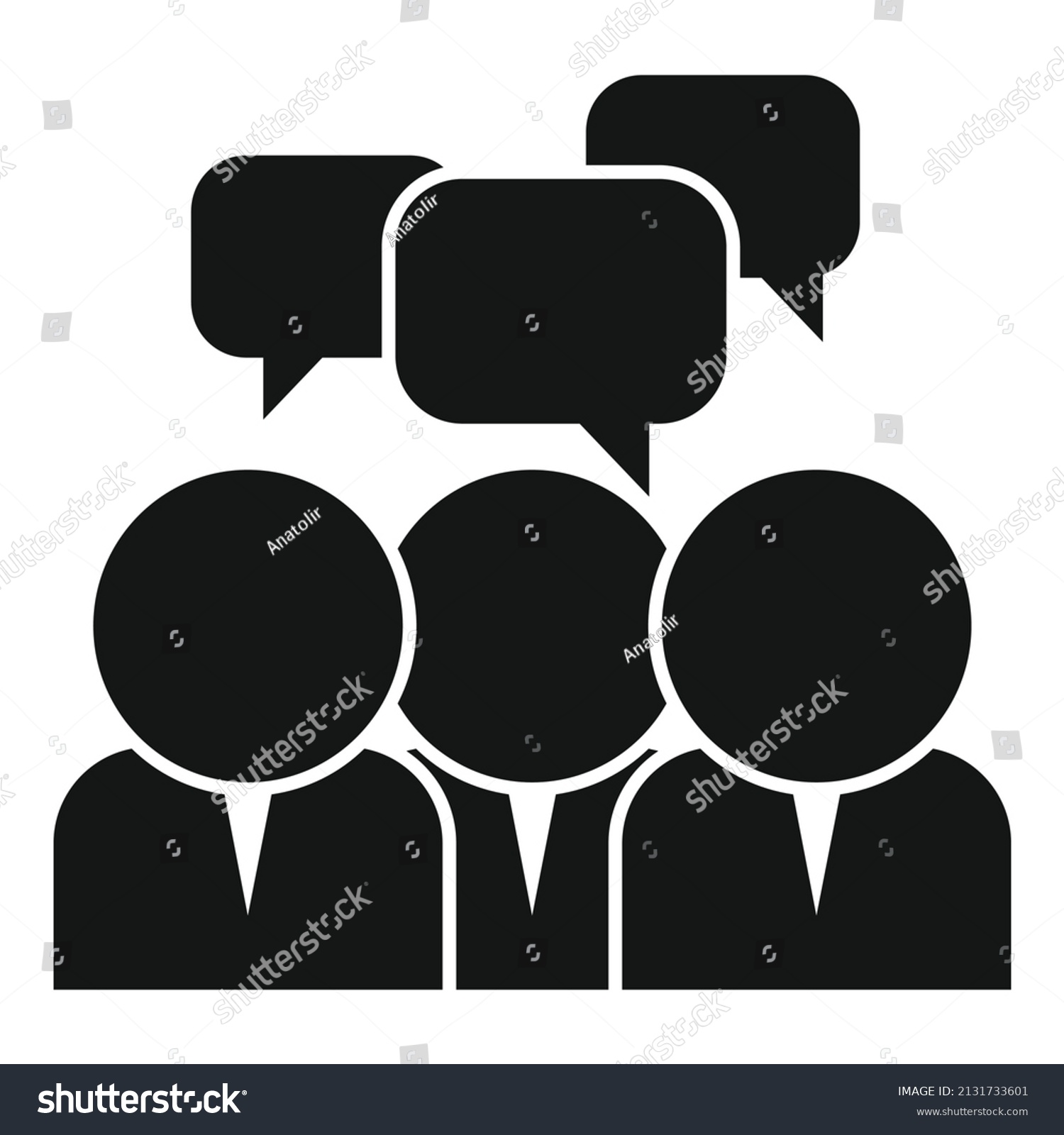 Group Office Speak Icon Simple Vector Stock Vector (Royalty Free ...