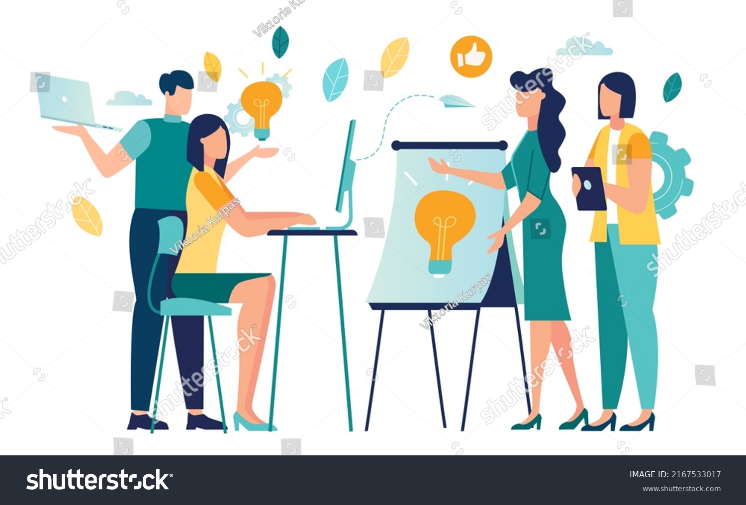 Group Office Workers Work Office Coworking Stock Vector (Royalty Free ...