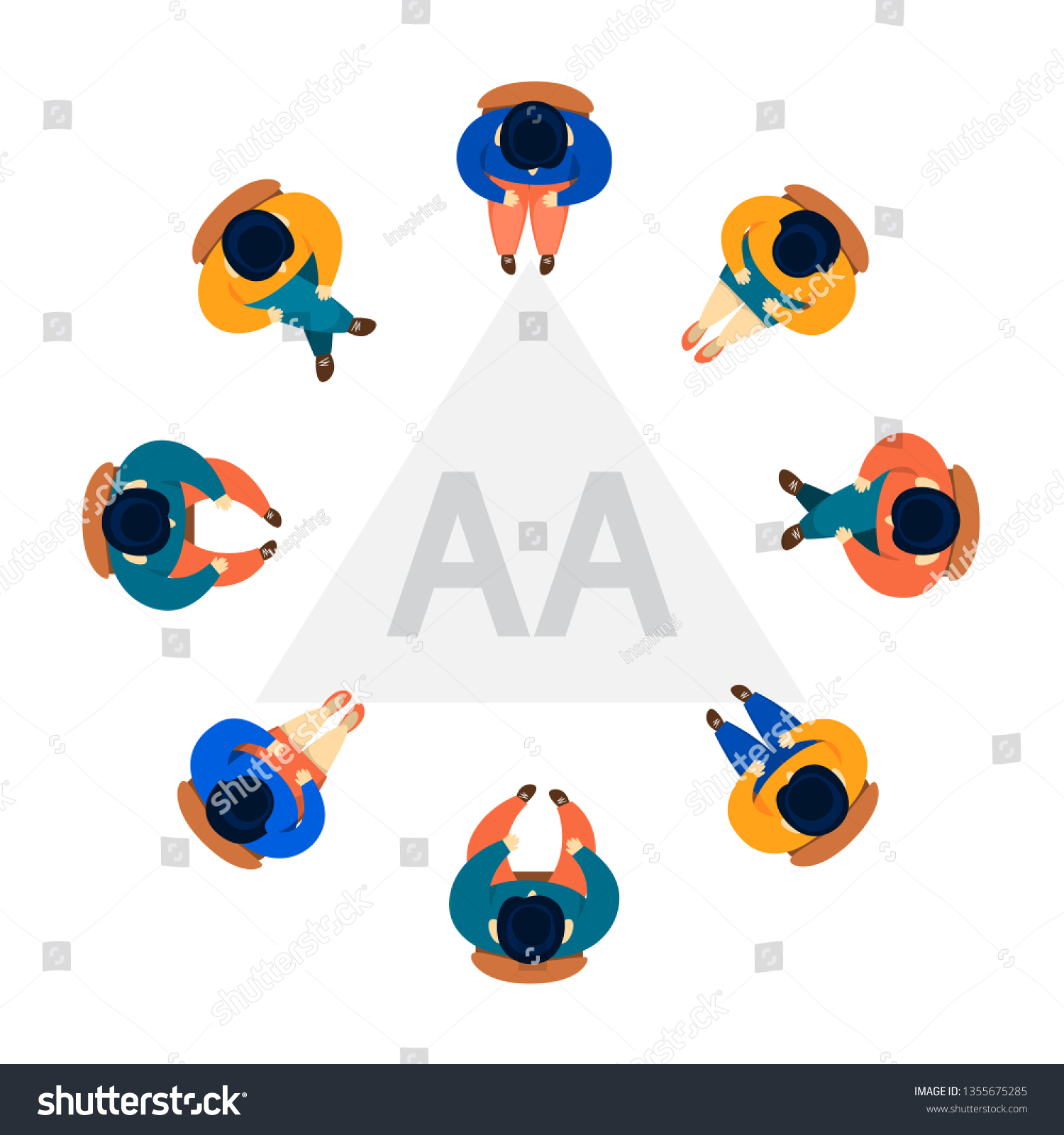 SVG of Group therapy concept. AA anonymous alcoholic meeting. People suffering from drinking addiction. Psychologist treatment. Vector illustration in cartoon style svg