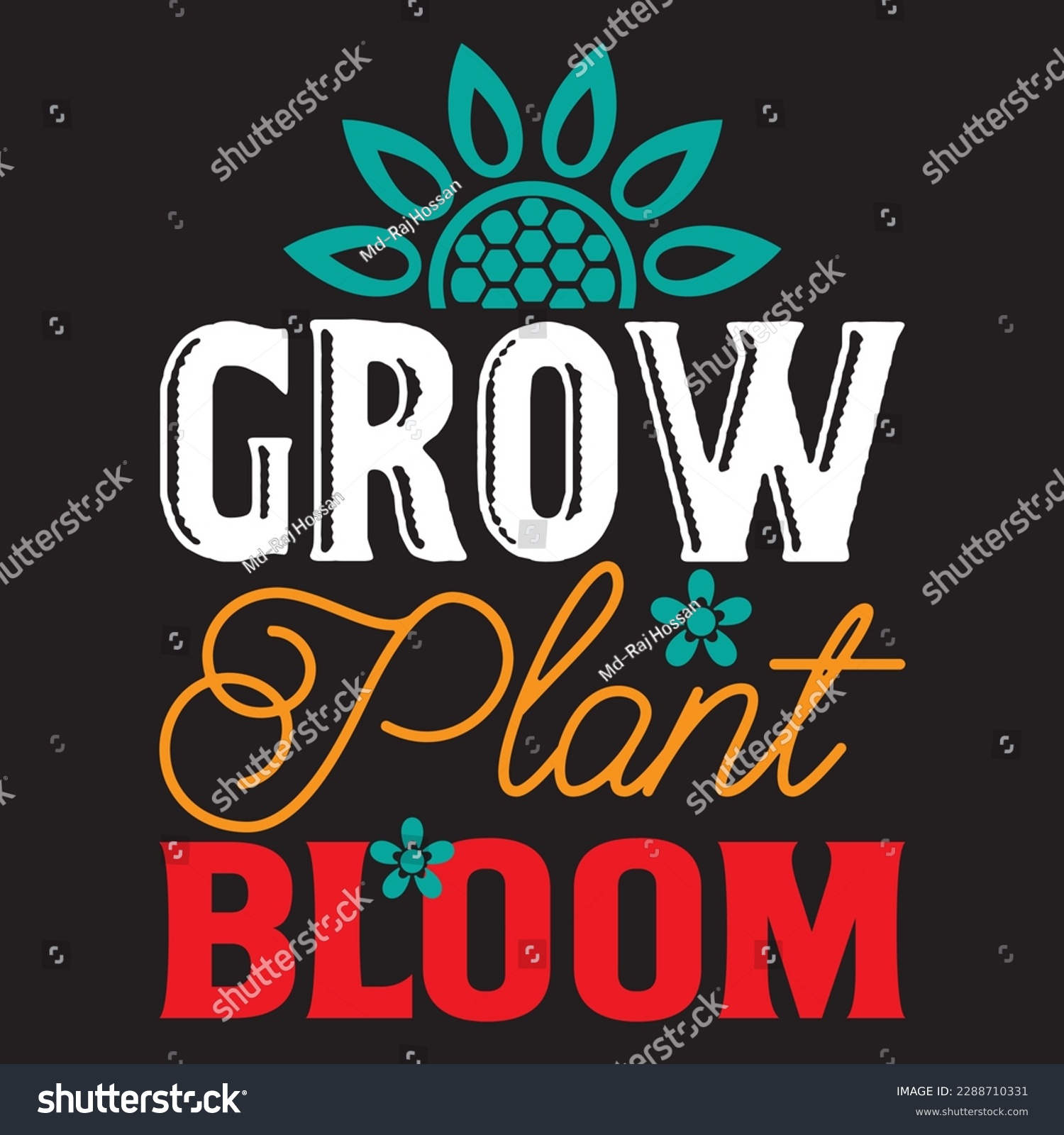 SVG of Grow Plant Bloom T-shirt Design Vector File svg