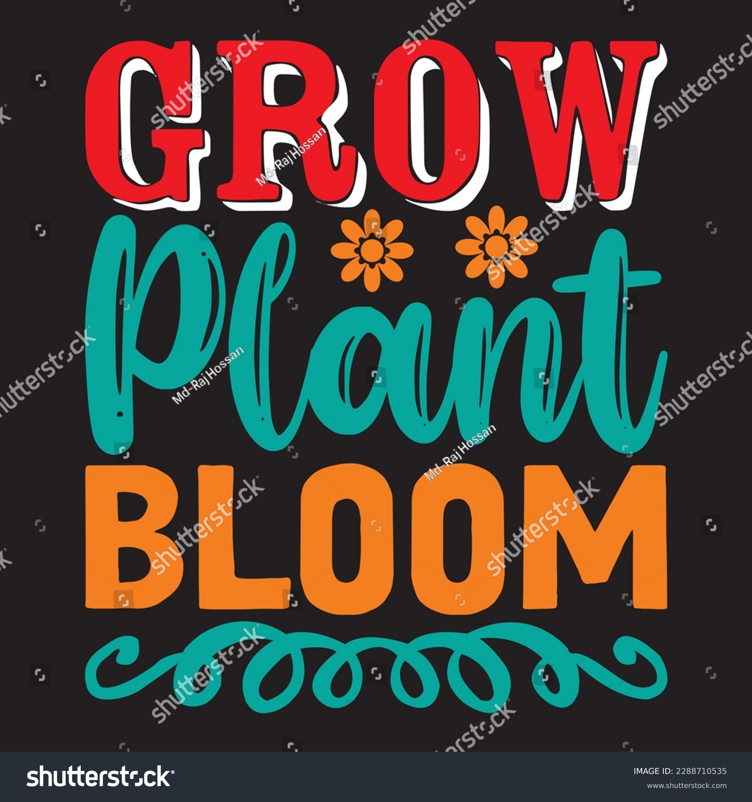 SVG of Grow Plant Bloom T-shirt Design Vector File svg