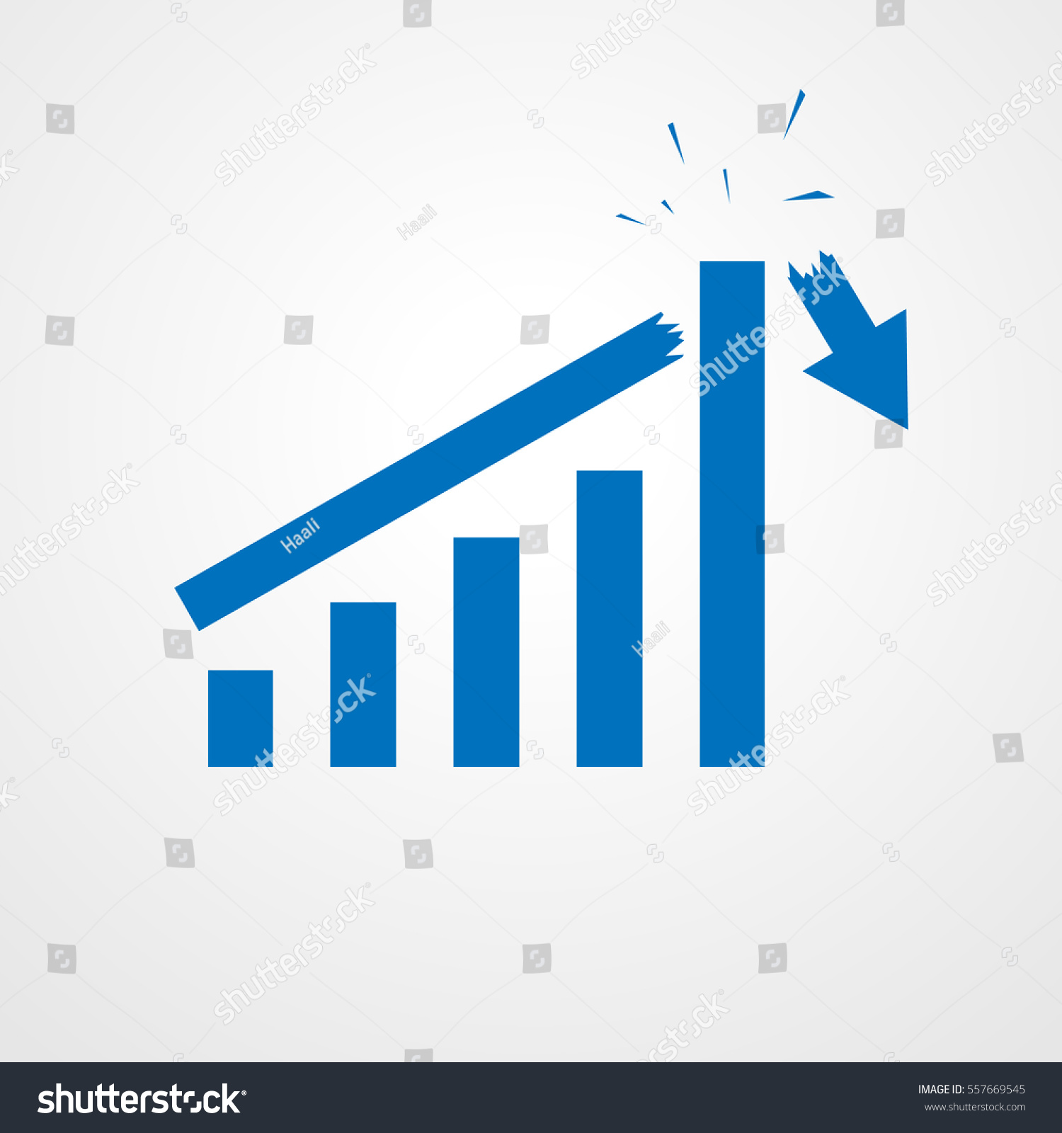 SVG of Growing bar graph icon with rising arrow. Financial forecast graph. Blue graph icon. Vector illustration. svg