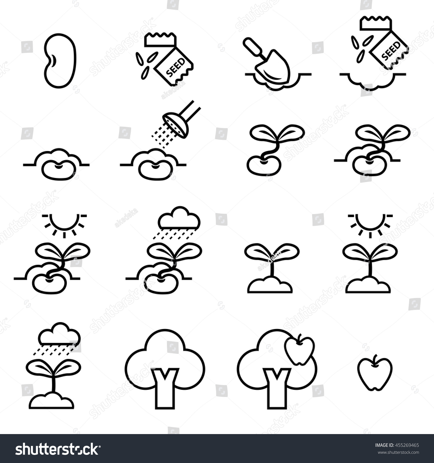 Growing Icon Set Stock Vector (Royalty Free) 455269465 | Shutterstock