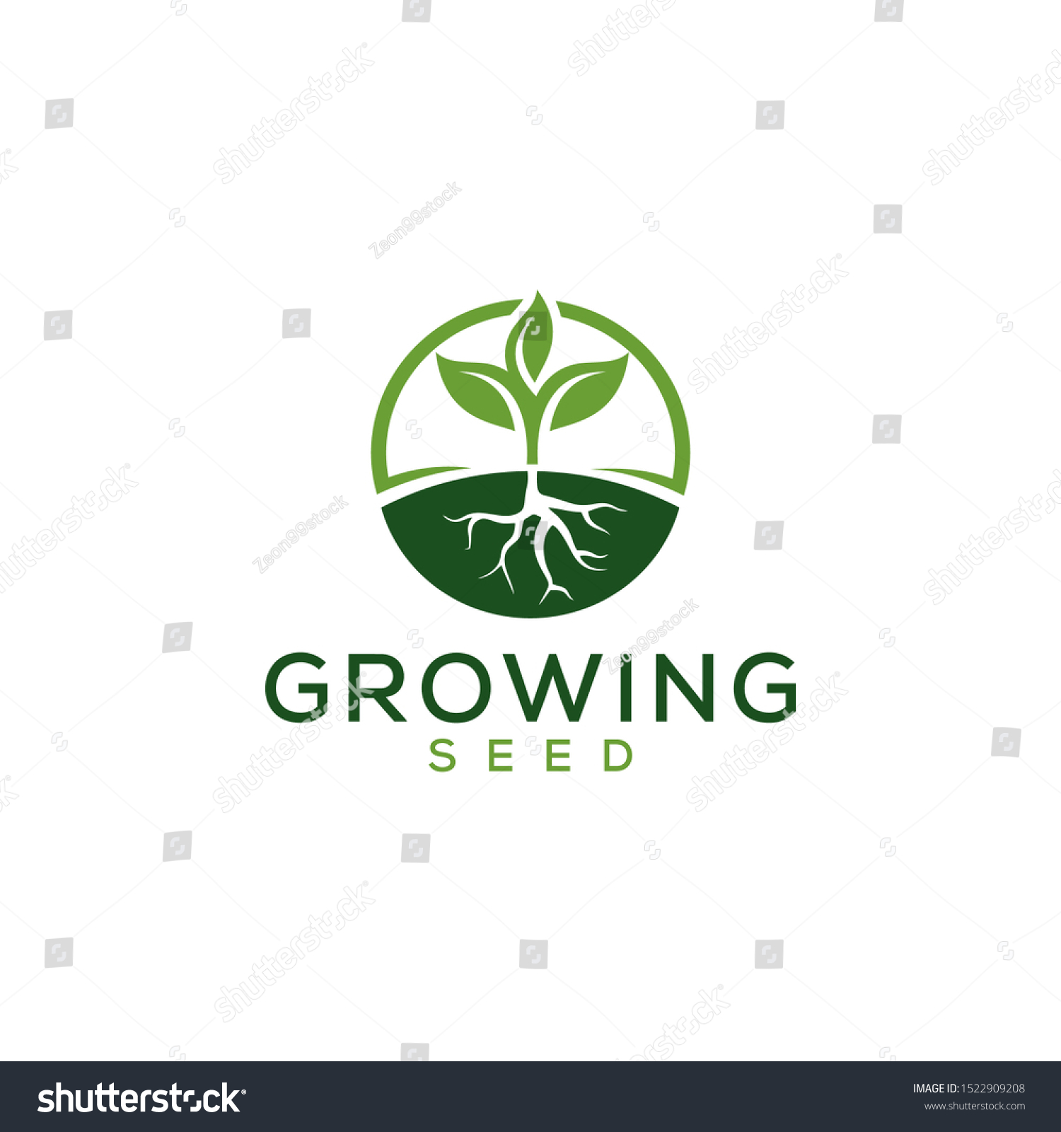 SVG of Growing Seed logo design vector , leaf , water and root simple concept with circle style inspiration download svg