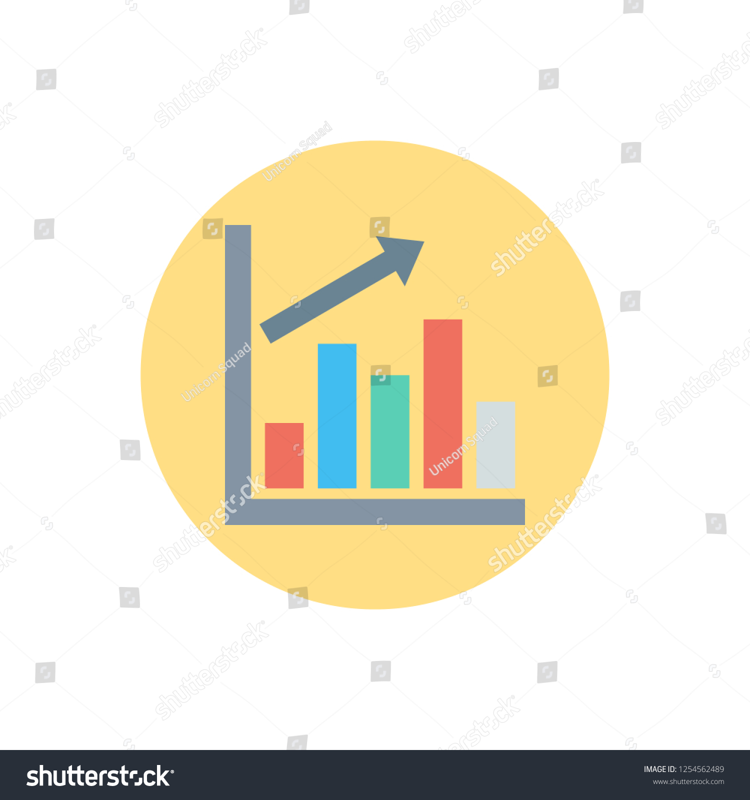 Growth Chart Vector Icon Stock Vector (Royalty Free) 1254562489 ...