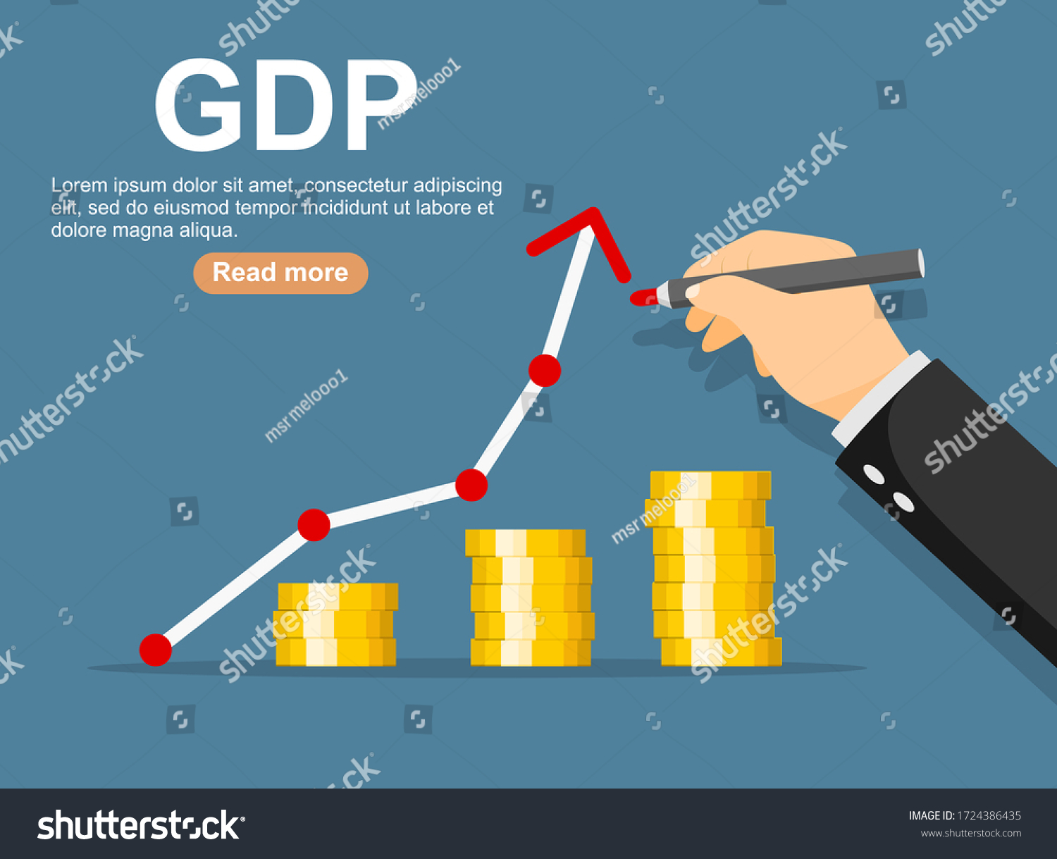 Growth Gdp Concept Government Budget Public Stock Vector (Royalty Free ...