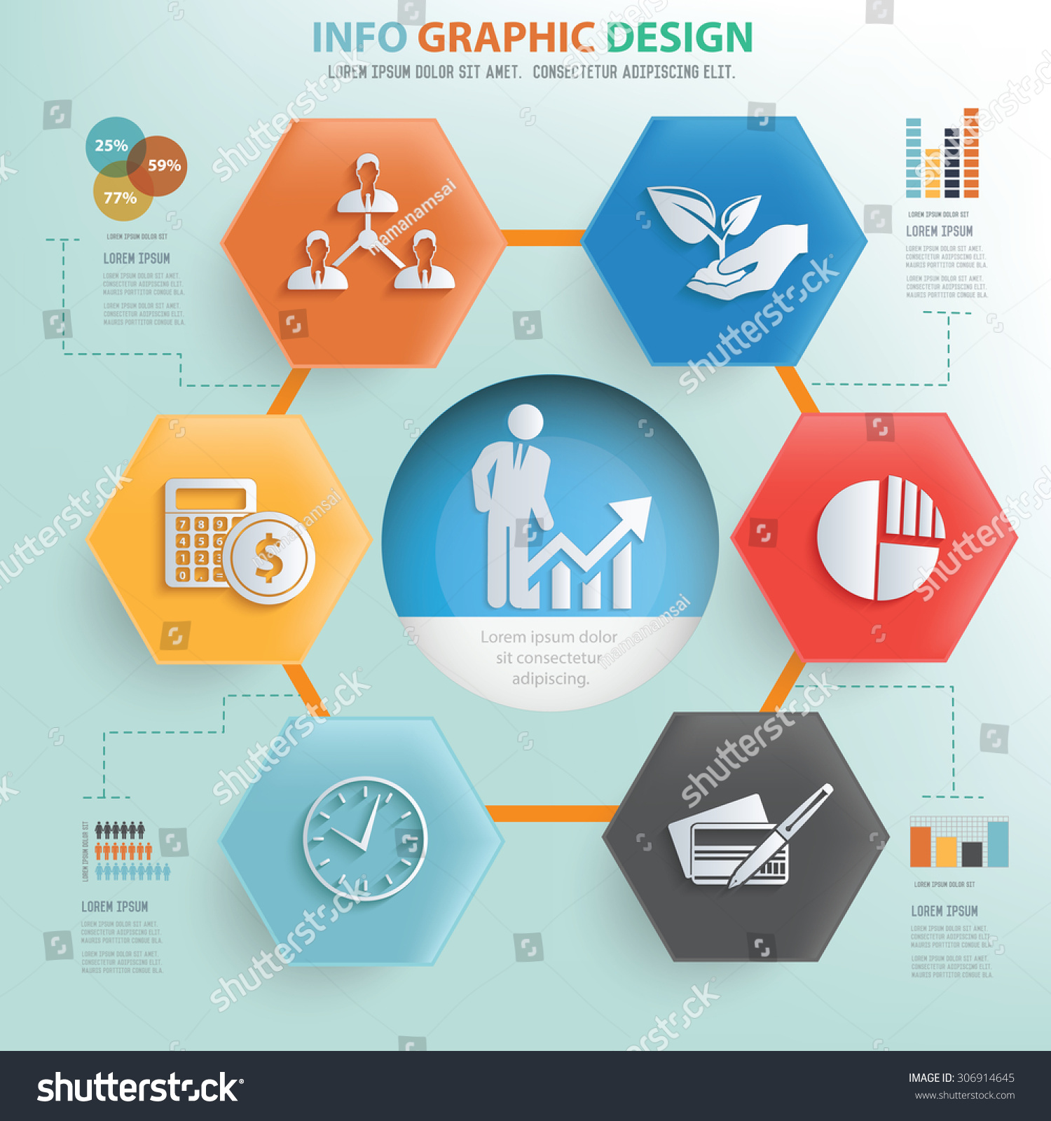 Growth Business Concept Info Graphic Designvector Stock Vector (Royalty ...