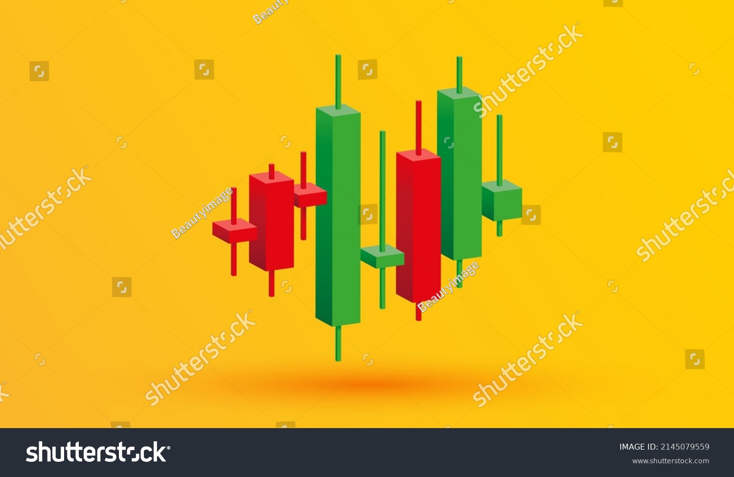 SVG of Growth stock diagram financial graph with candlestick icon trading stock or forex 3d icon vector illustration style svg