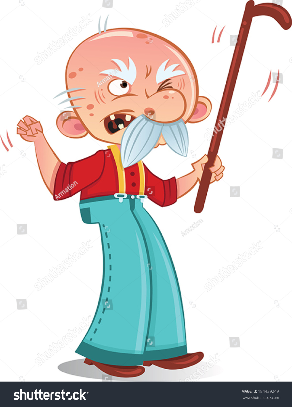 Grumpy Old Man Stock Vector (Royalty Free) 184439249