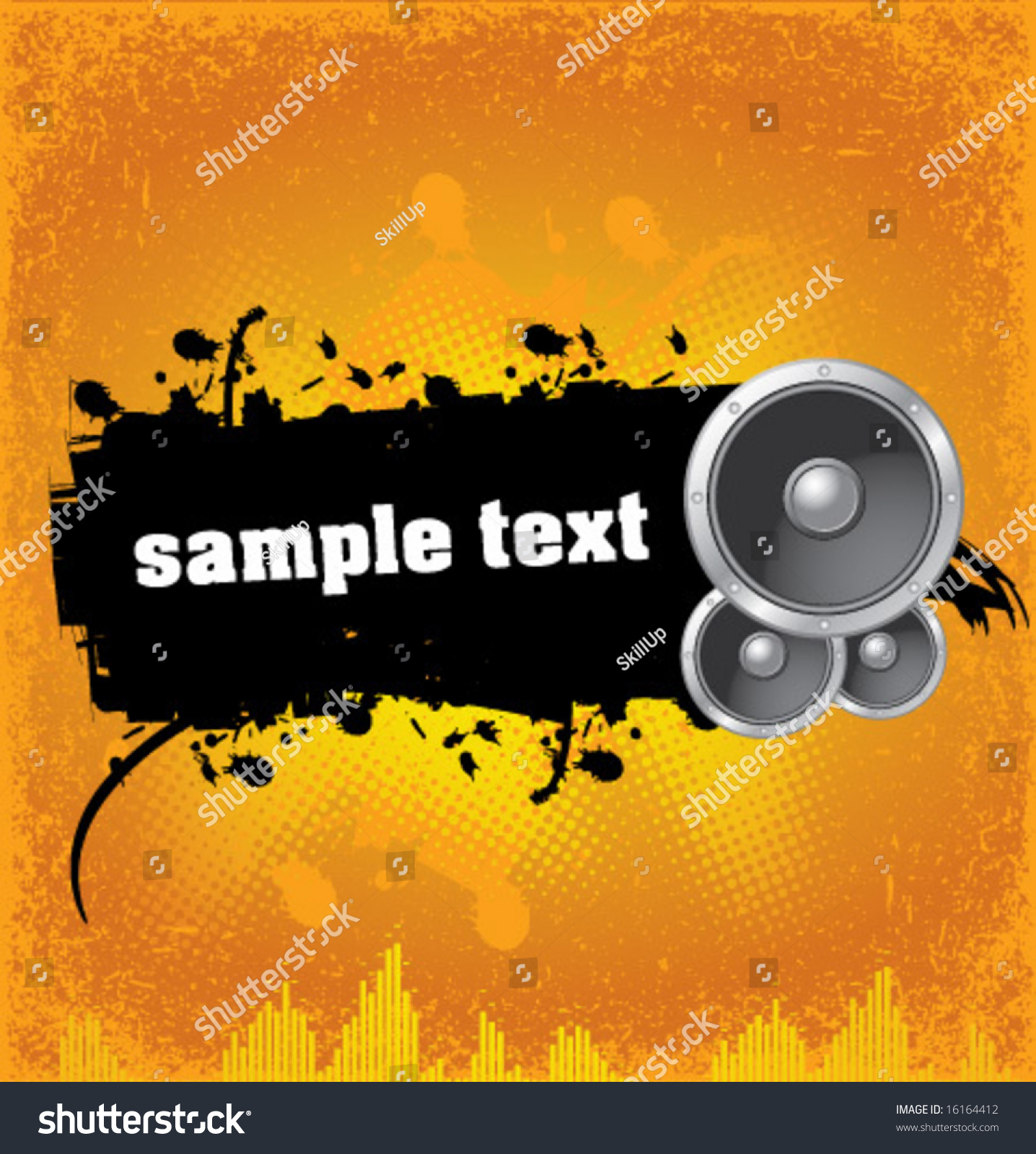 Grunge Banner With Speakers. Vector Element For Design. - 16164412 ...