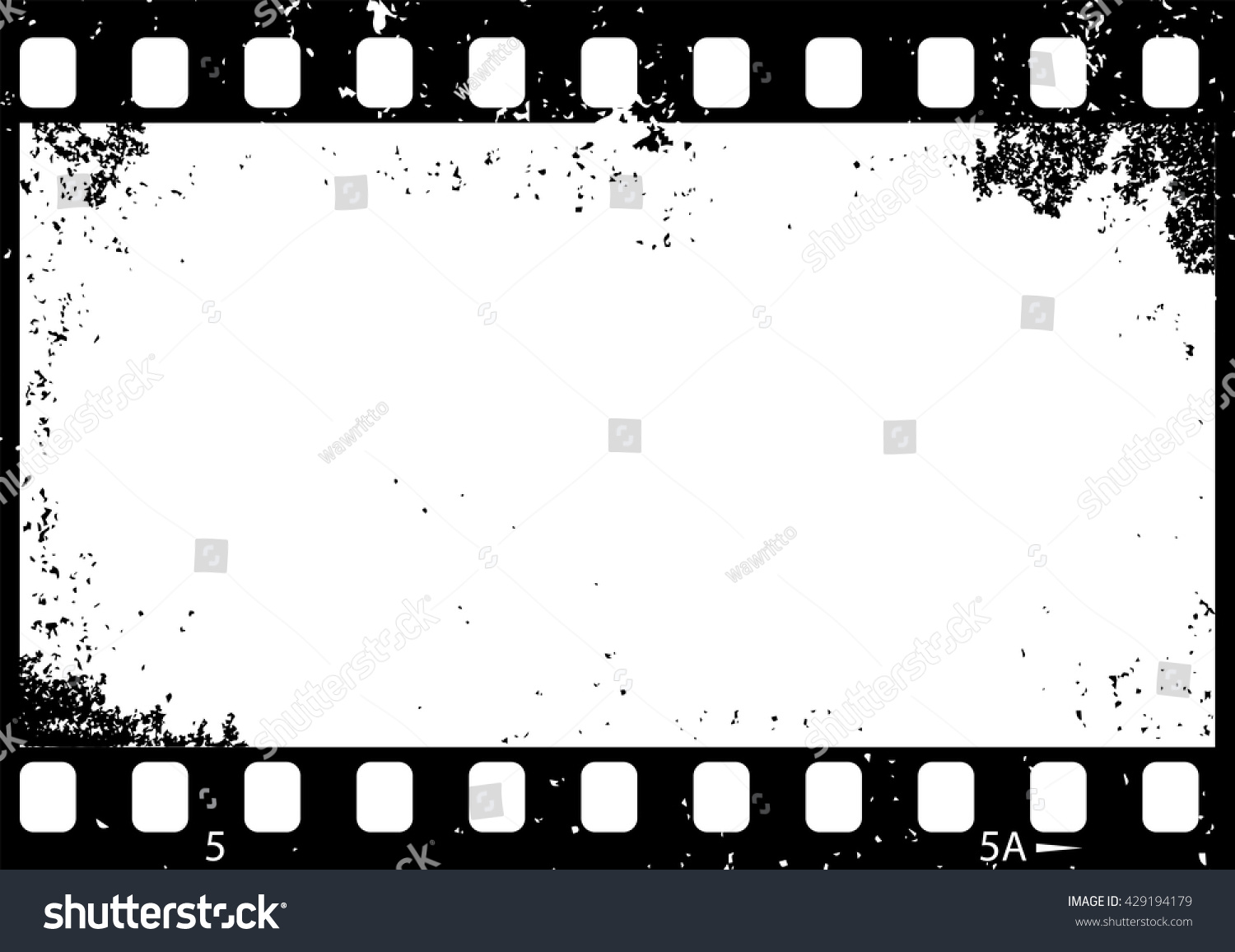 グランジ白黒のフィルムフレーム ベクターイラスト のベクター画像素材 ロイヤリティフリー