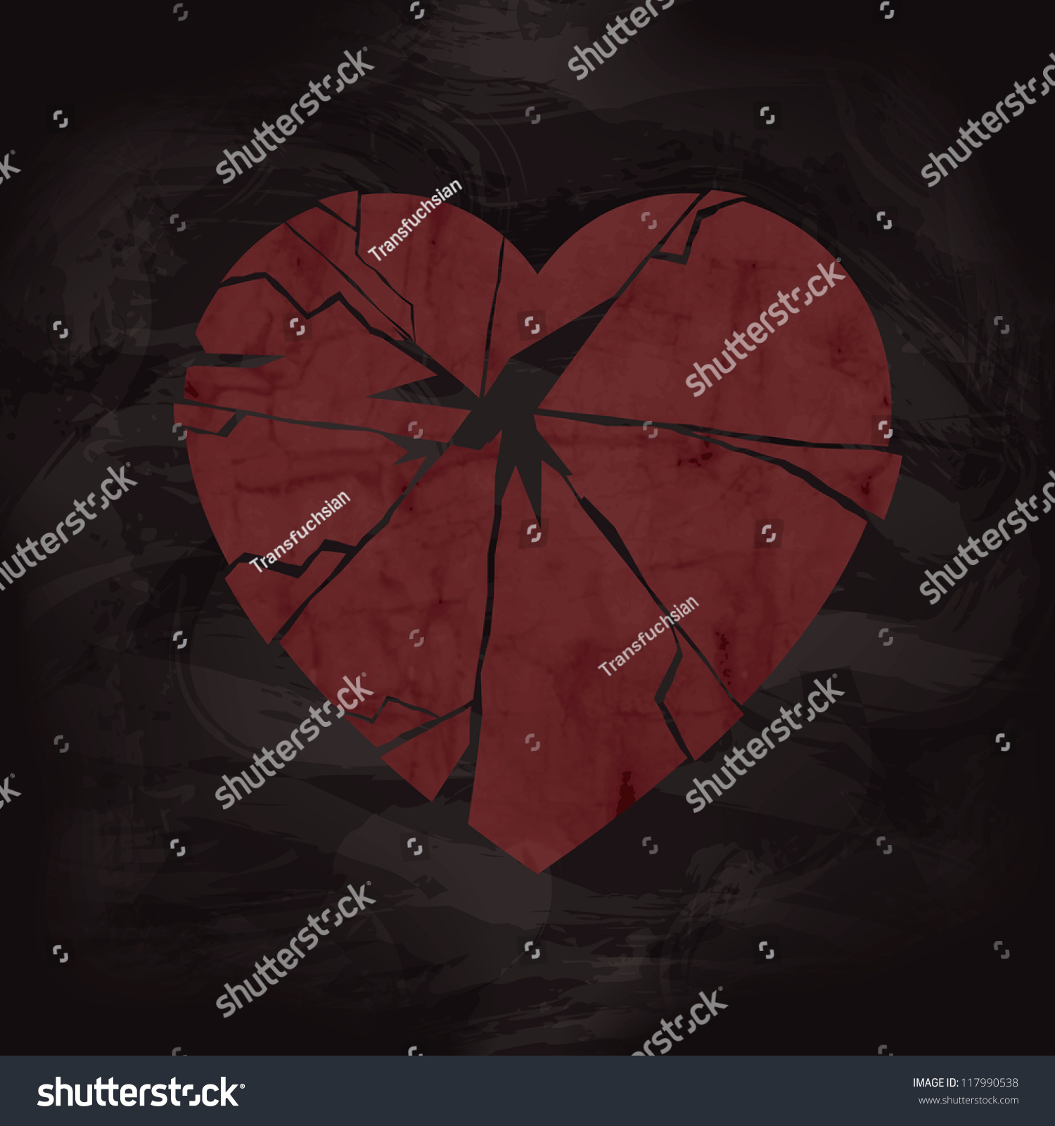 Grunge Broken Heart Design Texture Stock Vector 117990538 - Shutterstock