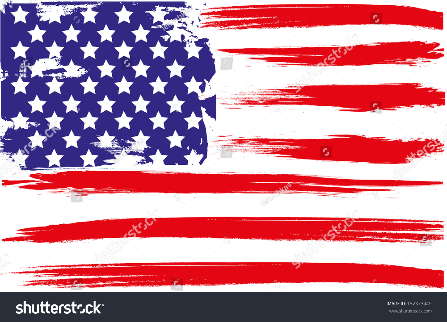 Grunge Brush Of American Flag Stock Vector Illustration 182373449 ...