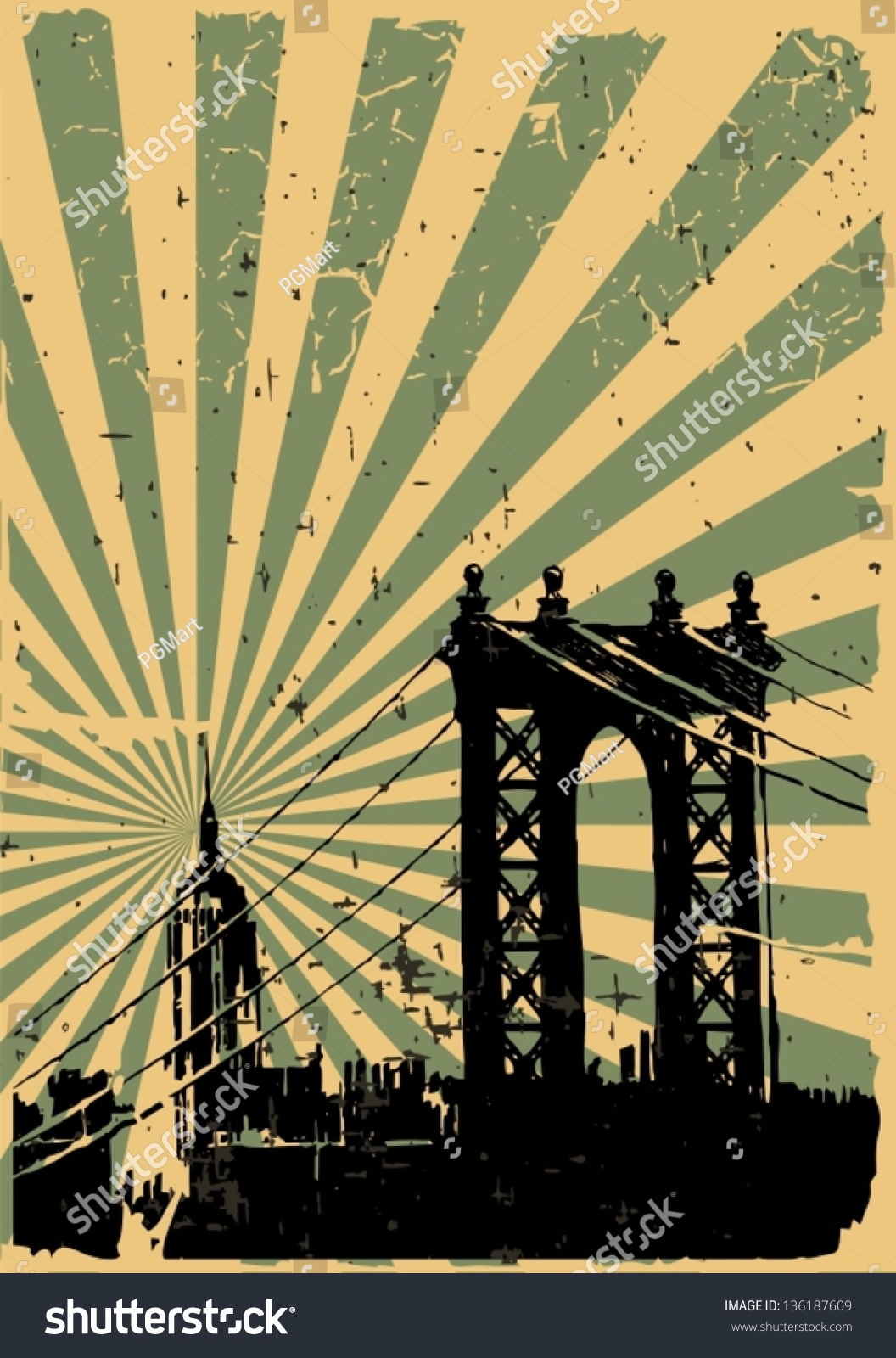 SVG of Grunge image of new york, poster, vector svg