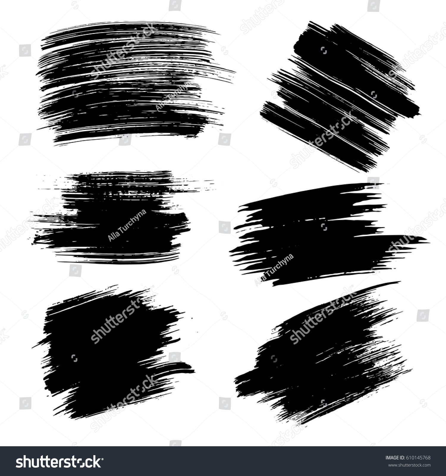 Grunge Paint Vector Painted Brush Strokes Stock Vector Royalty Free