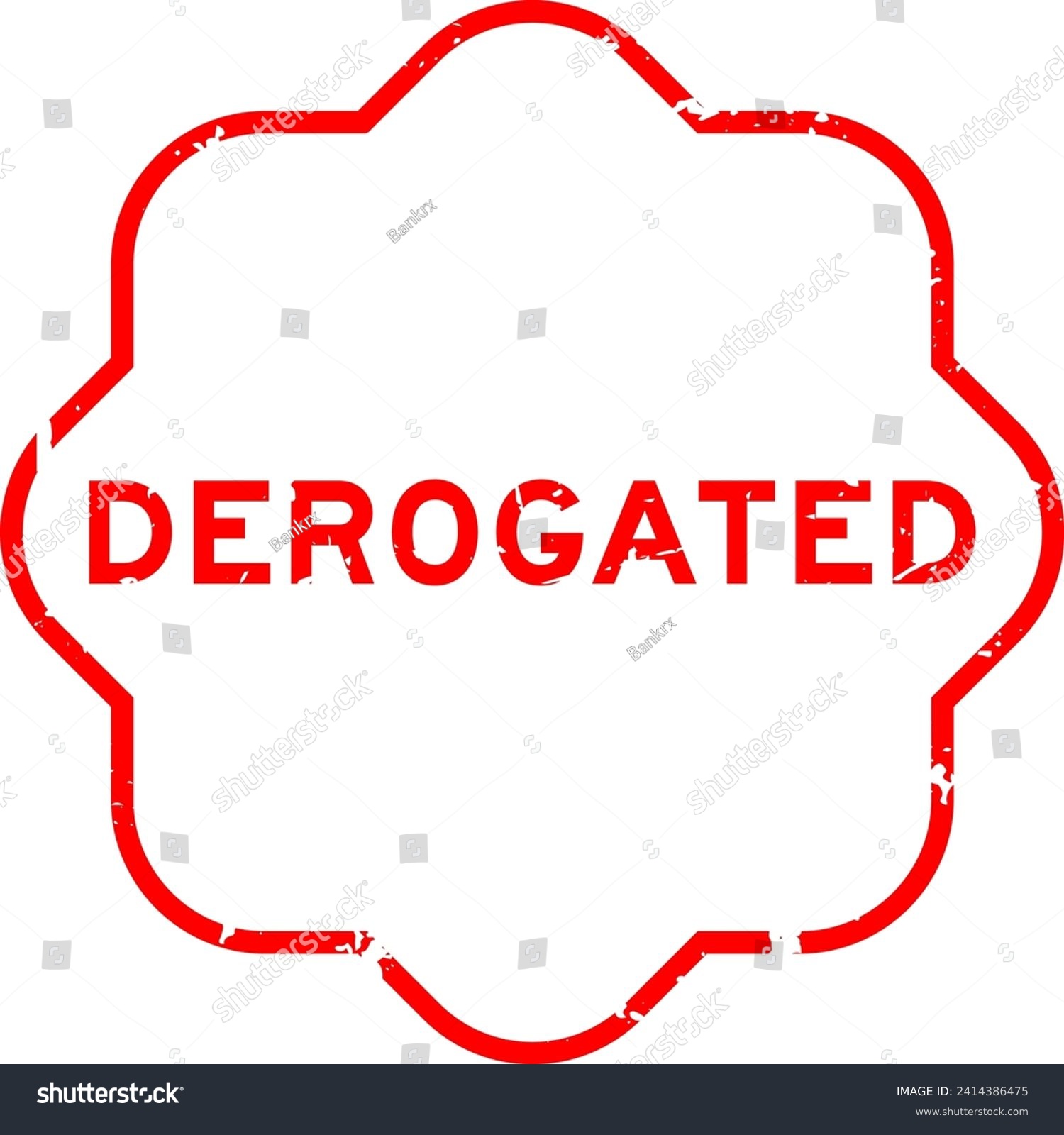 SVG of Grunge red derogated word rubber seal stamp on white background svg