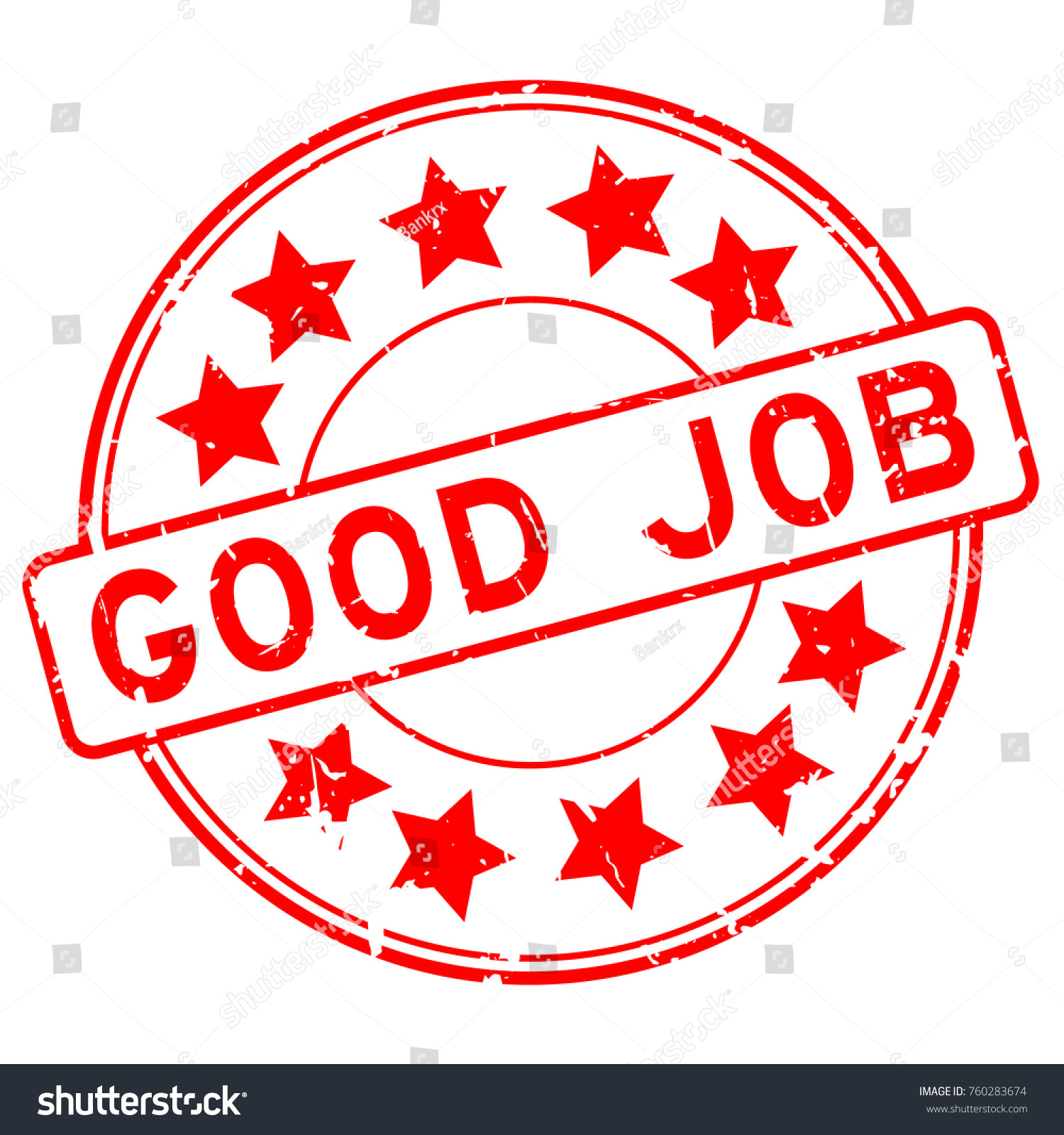Grunge Red Good Job Star Icon のベクター画像素材 ロイヤリティフリー