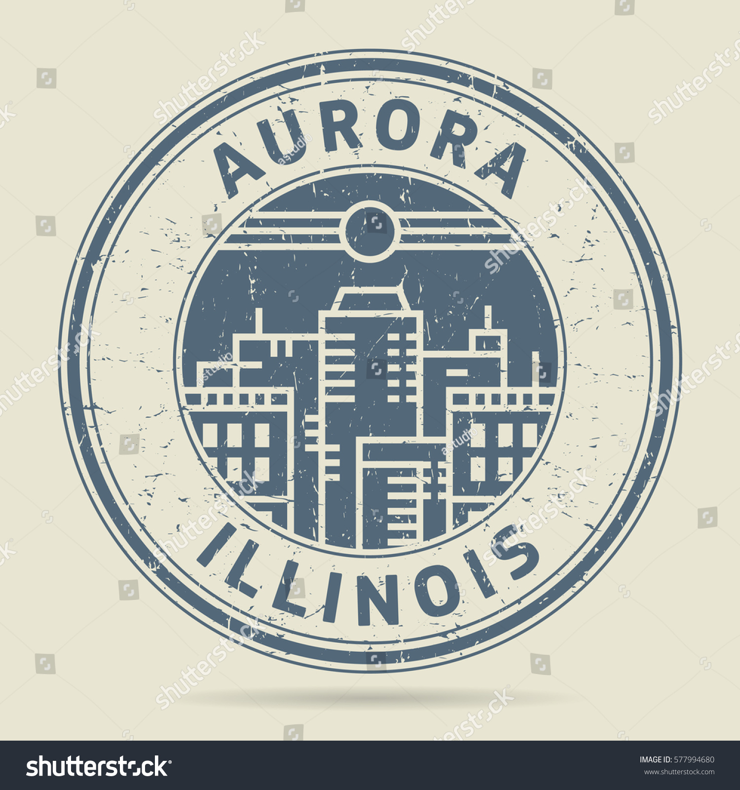 SVG of Grunge rubber stamp or label with text Aurora, Illinois written inside, vector illustration svg
