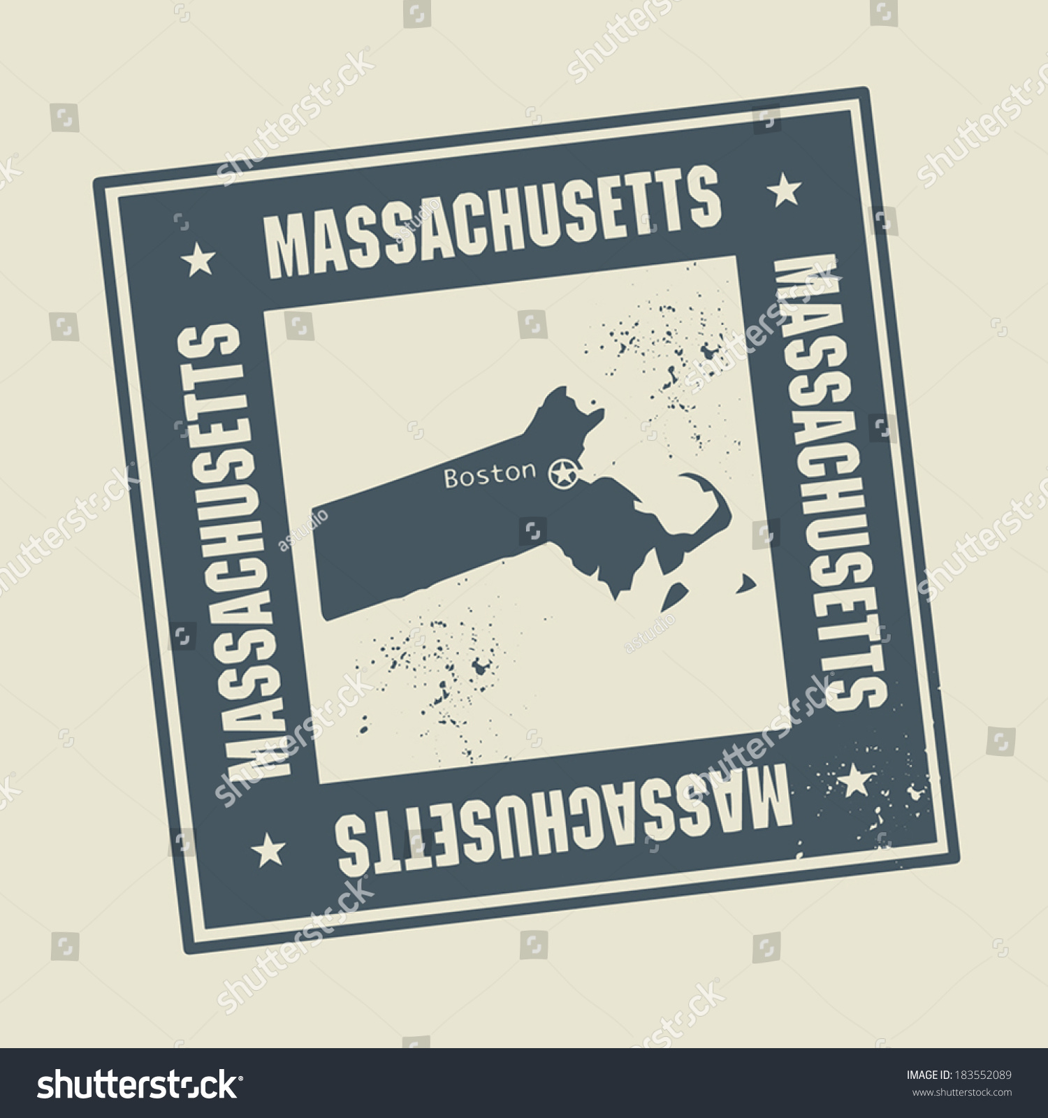 Grunge Rubber Stamp Name Map Massachusetts Stock Vector (Royalty Free