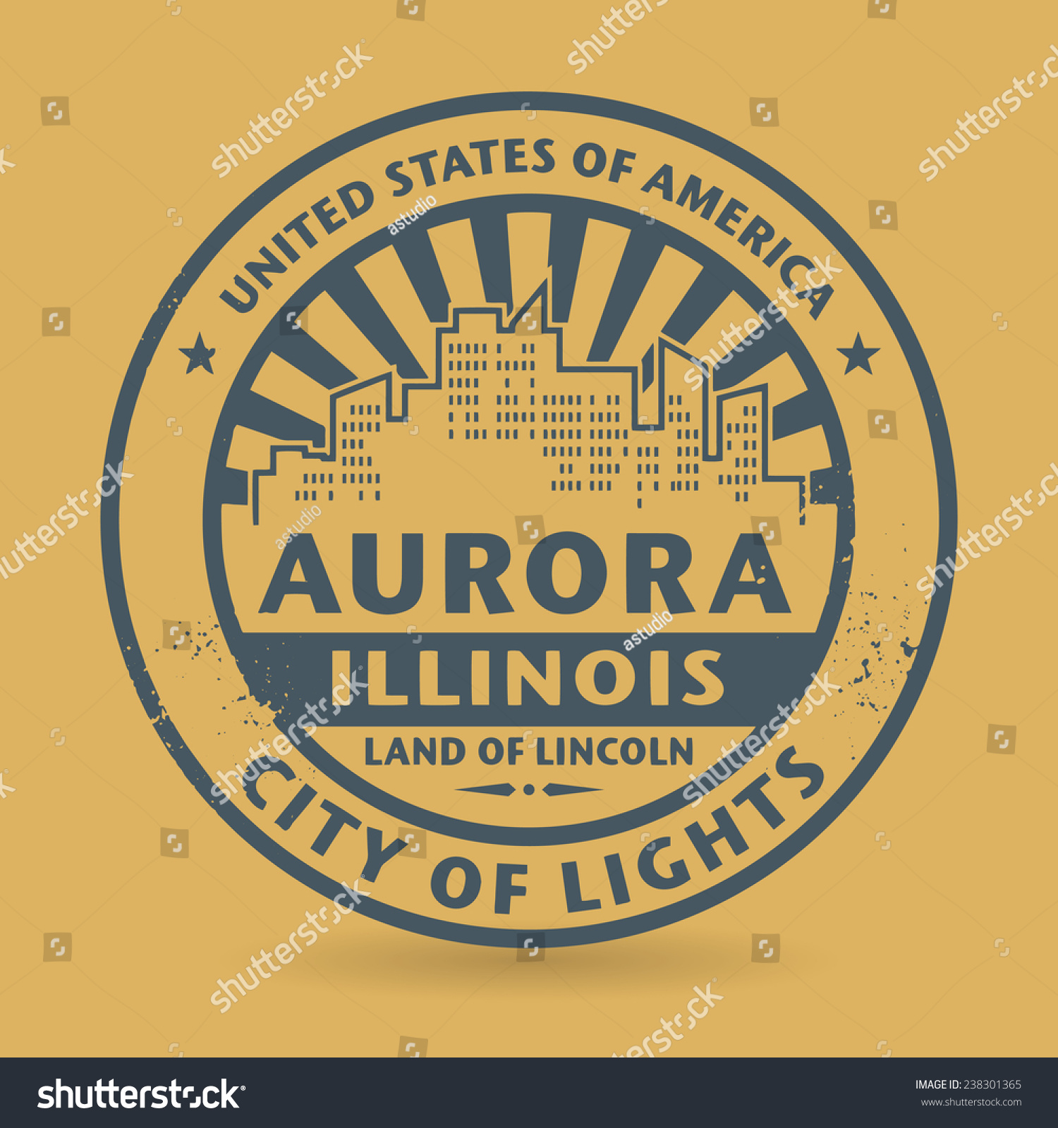 SVG of Grunge rubber stamp with name of Aurora, Illinois, vector illustration svg