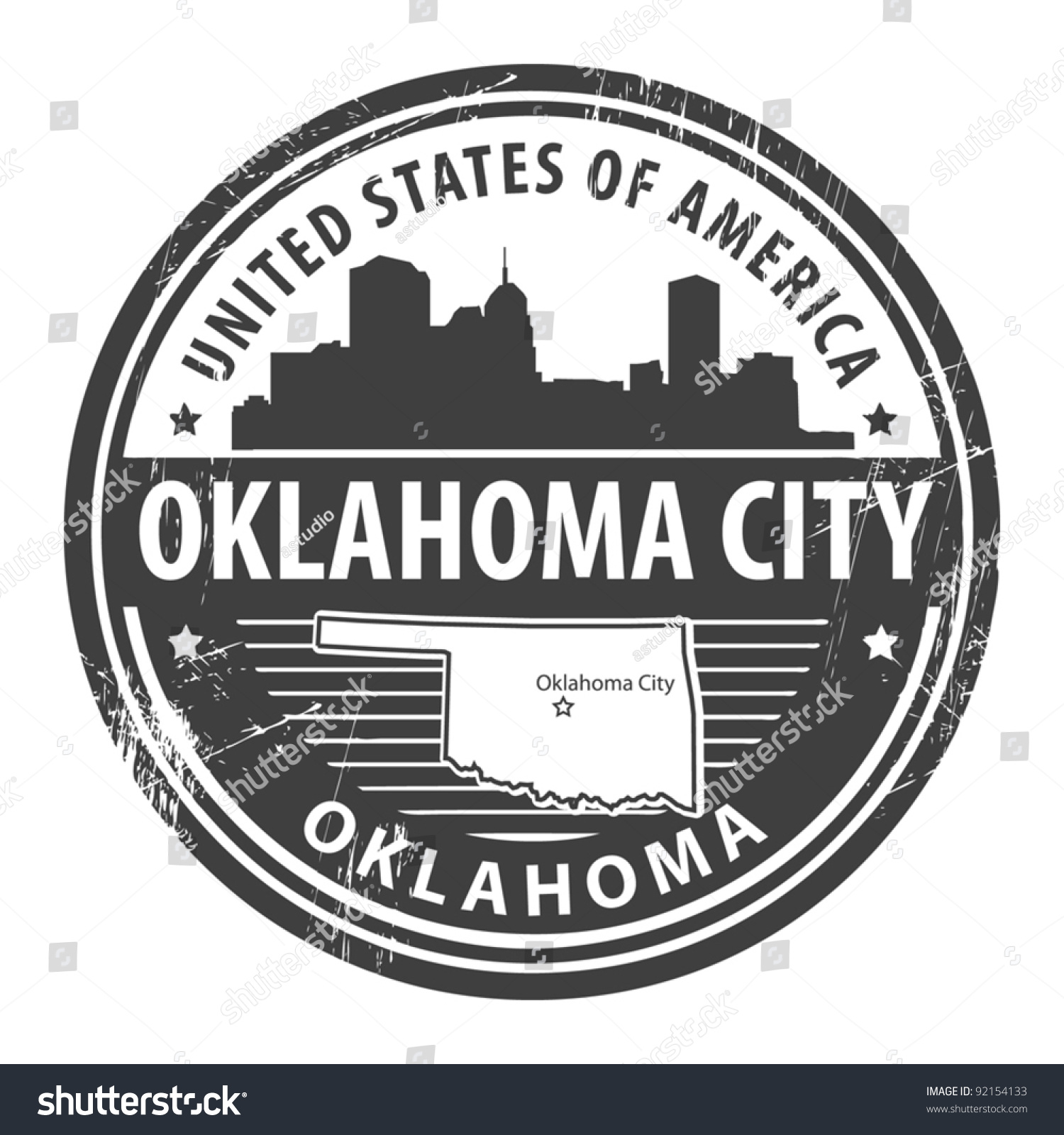 Grunge Rubber Stamp With Name Of Oklahoma, Vector Illustration ...