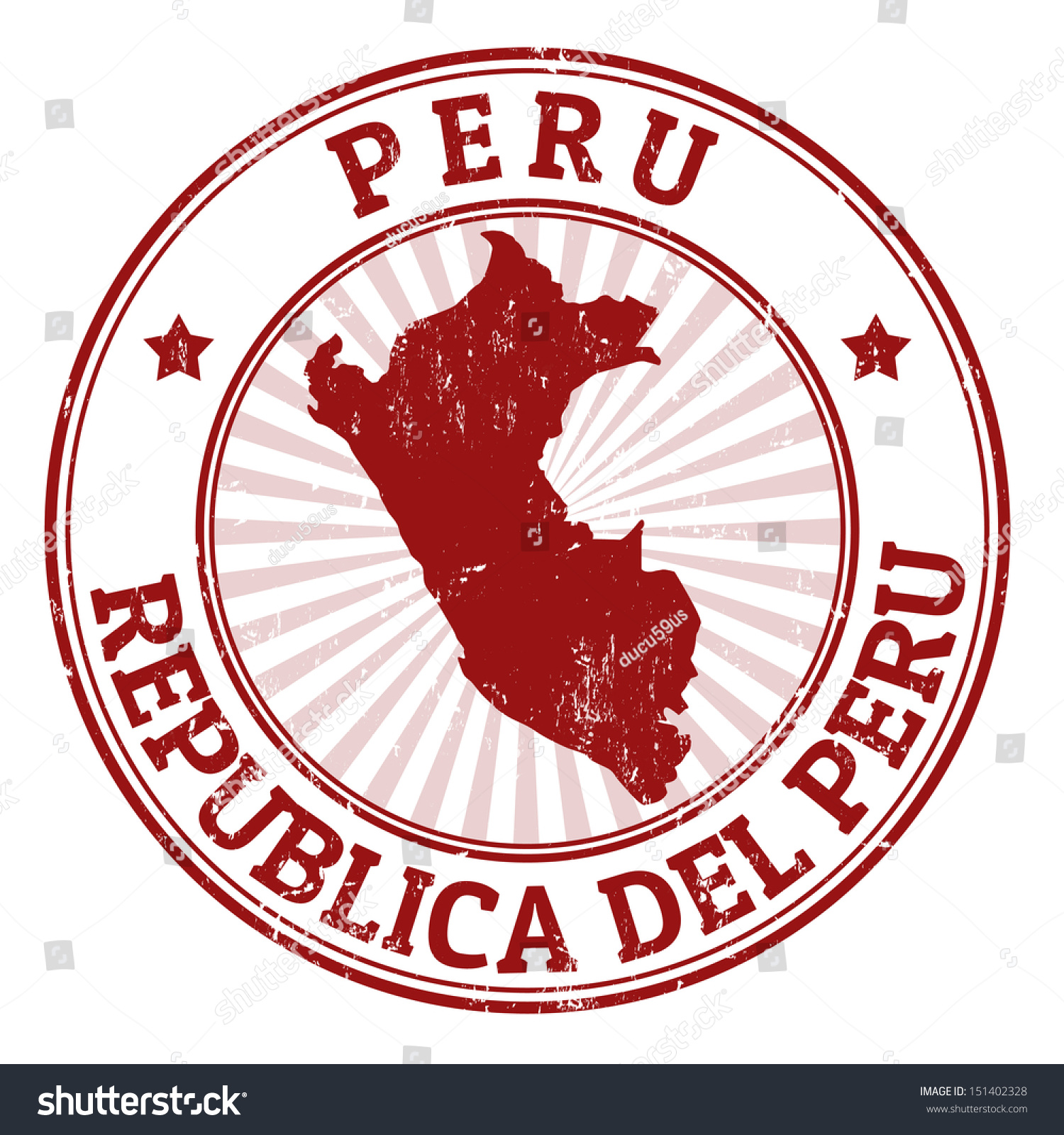 Grunge Rubber Stamp With The Name And Map Of Peru, Vector Illustration ...