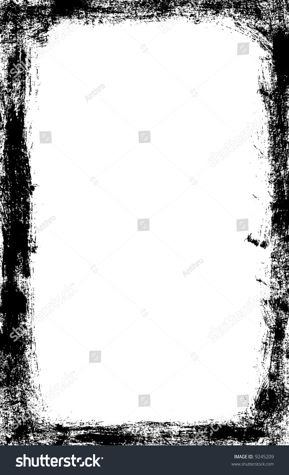 Grunge Scuffed Border Rough Painted Brush Stock Vector (Royalty Free ...