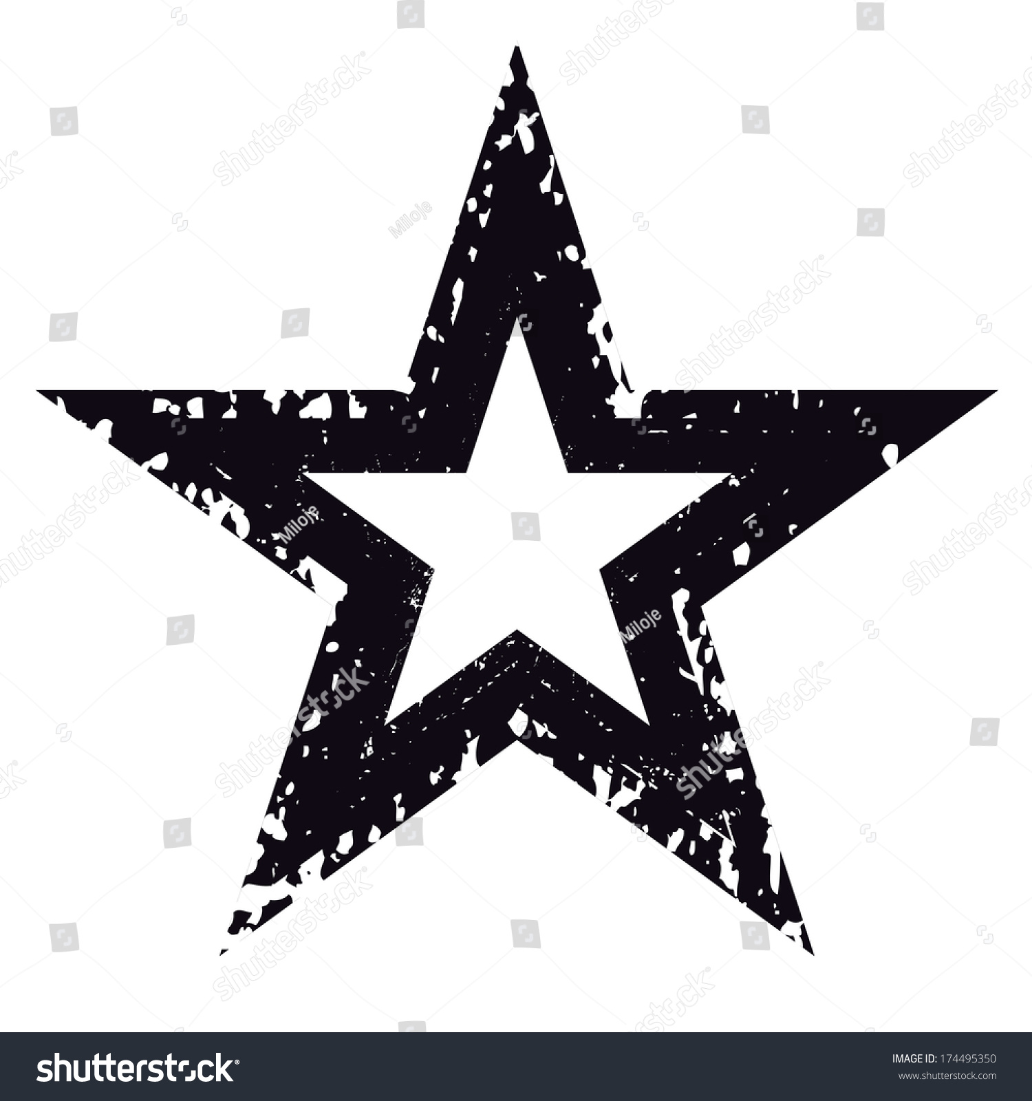 Grunge Star Stock Vector Illustration 174495350 : Shutterstock