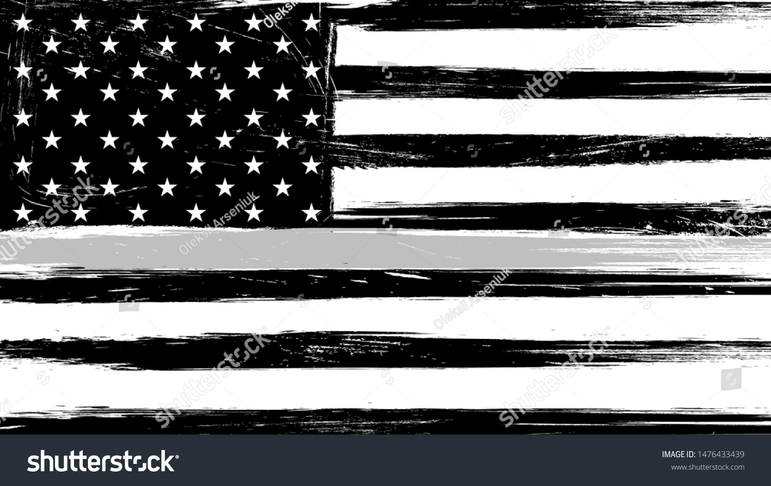 SVG of Grunge USA flag with a thin gray or silver line - a sign to honor and respect american correctional officers, prison guards and jailers svg