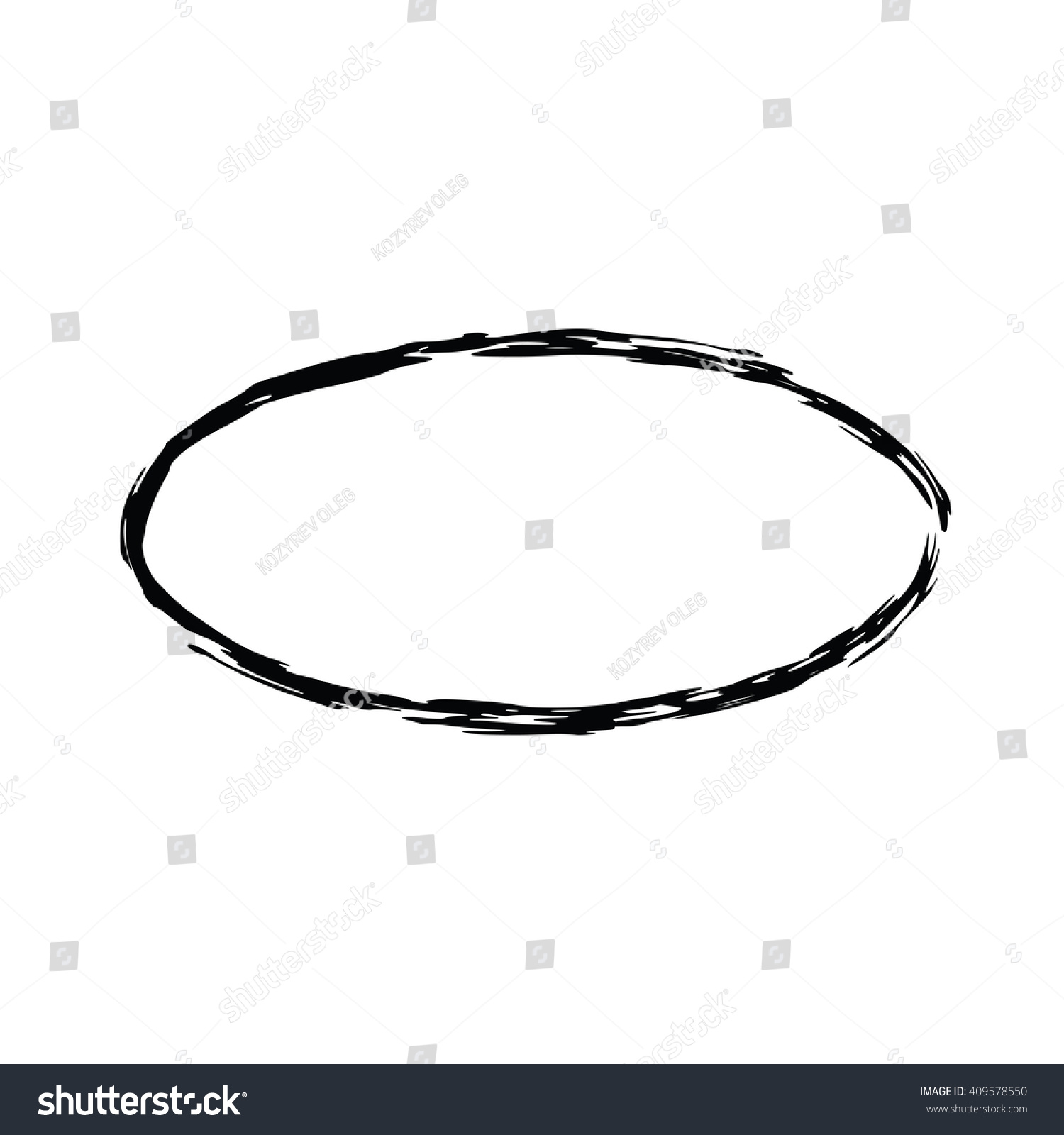 Grunge Vector Frame Oval Shape - 409578550 : Shutterstock