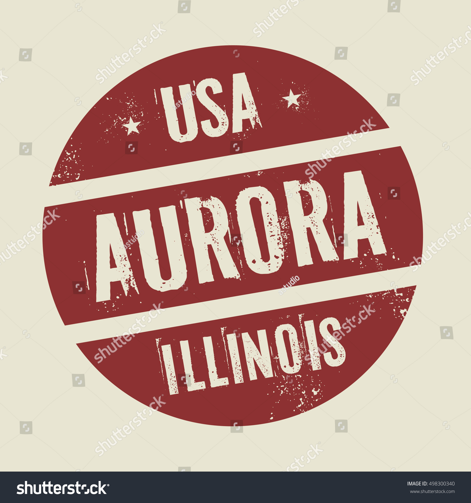 SVG of Grunge vintage round stamp with text Aurora, Illinois, vector illustration svg