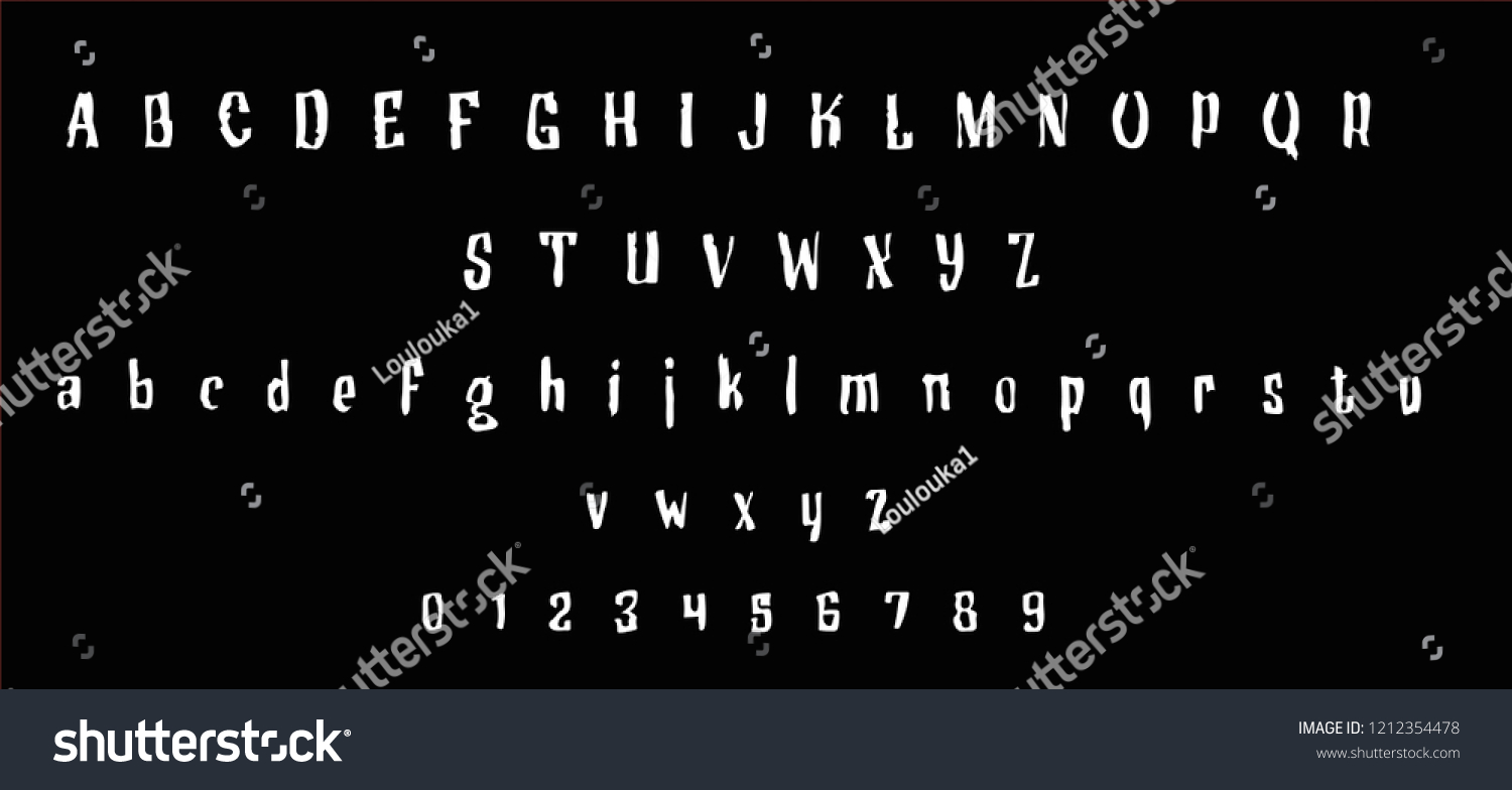 Grungy Alphabet Horror Vector Font Stock Vector (Royalty Free ...