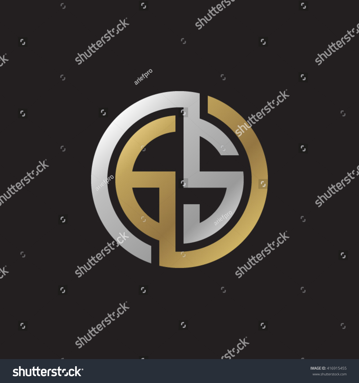 Gs Initial Letters Loop Linked Circle Stock Vector 416915455 Shutterstock