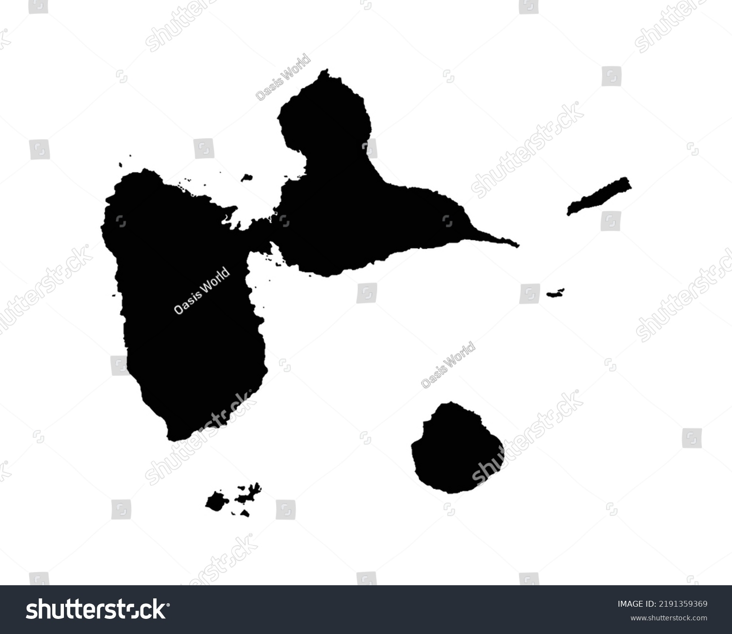 SVG of Guadeloupe Map. Guadeloupean Map. Black and White French Overseas Department Territory Border Boundary Line Outline Geography Shape Vector Illustration EPS Clipart svg