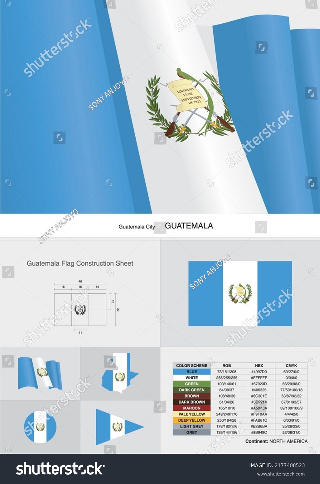 Guatemala Flag Consruction Sheet Vector Stock Vector (Royalty Free ...