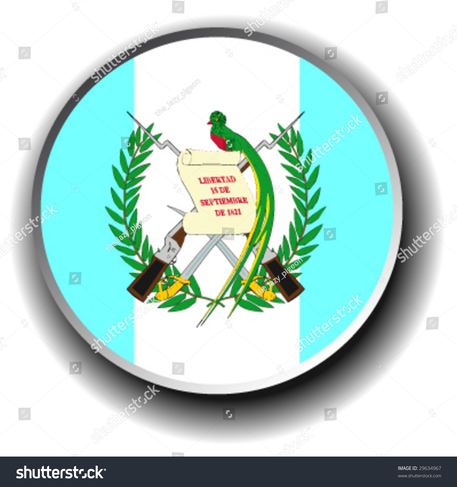 Guatemala Flag Icon - Vector Button - 29634967 : Shutterstock