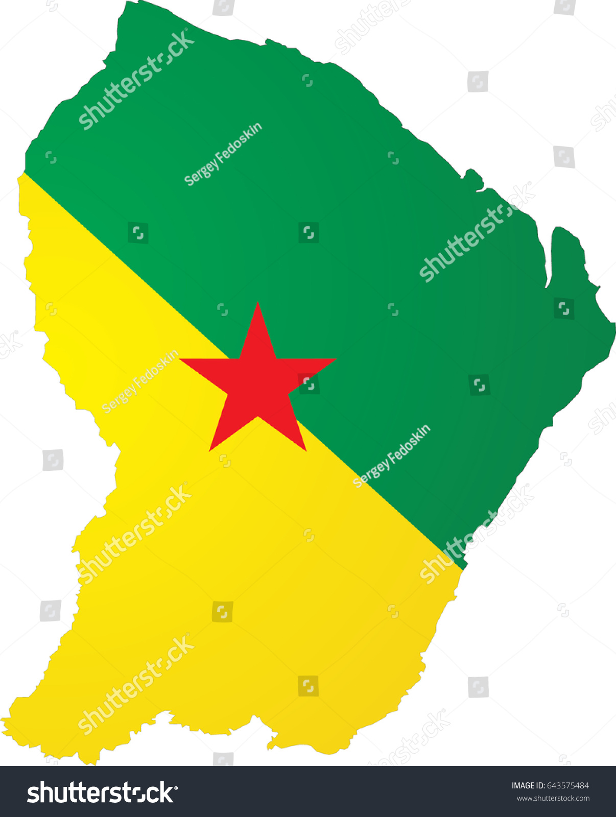 Guiana Map Flag Stock Vector (Royalty Free) 643575484