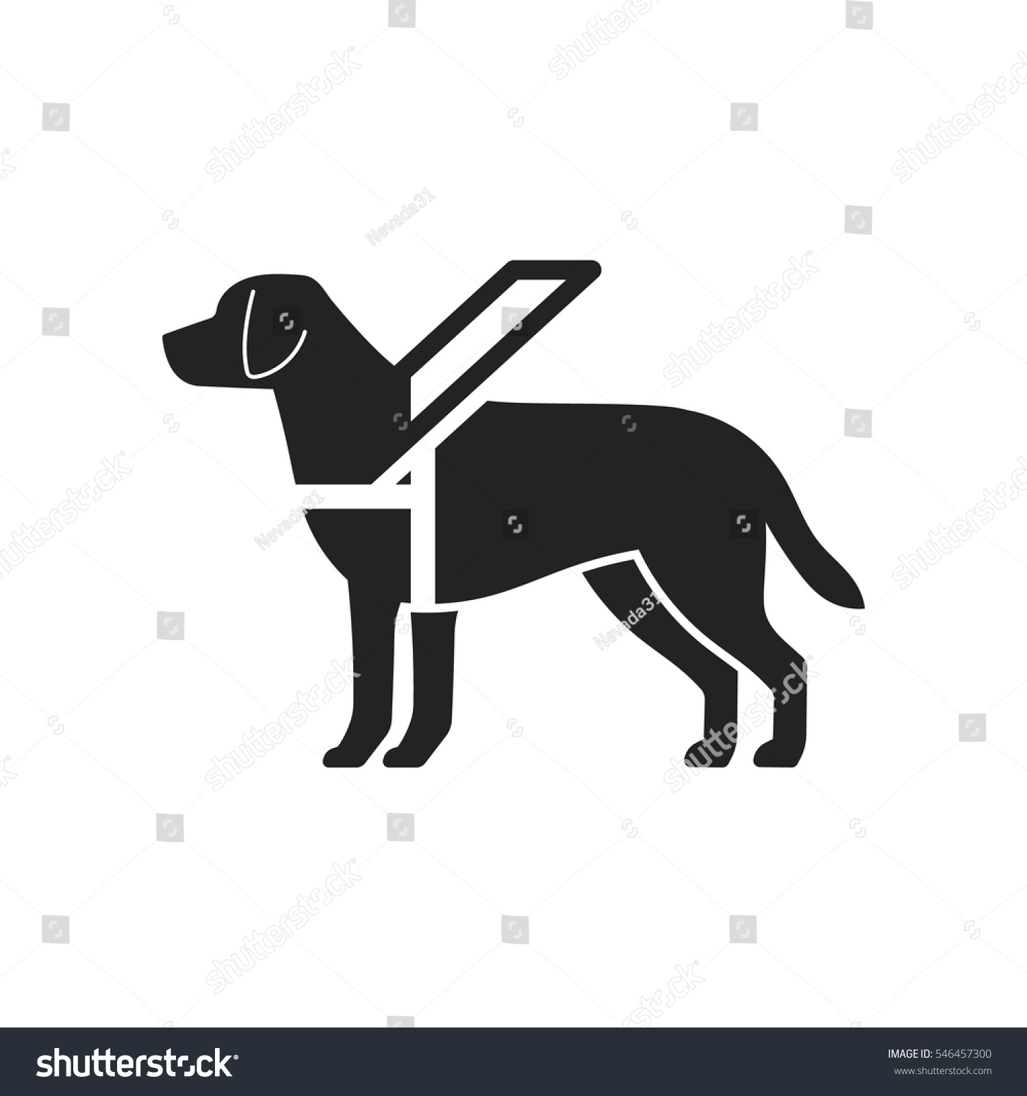 SVG of Guide dog icon. Black silhouette of animal. svg