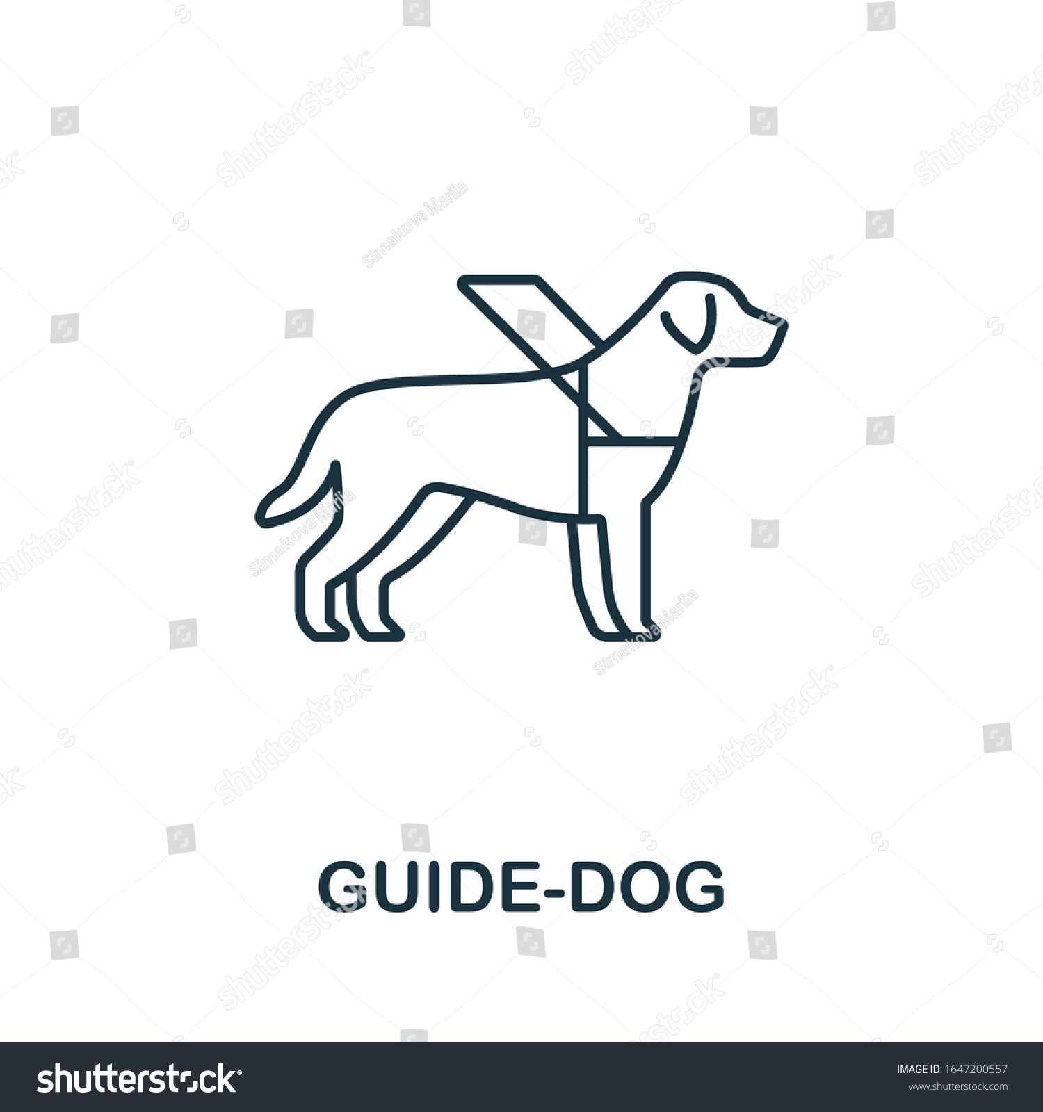 SVG of Guide-Dog icon. Simple line element Guide-Dog symbol for templates, web design and infographics svg