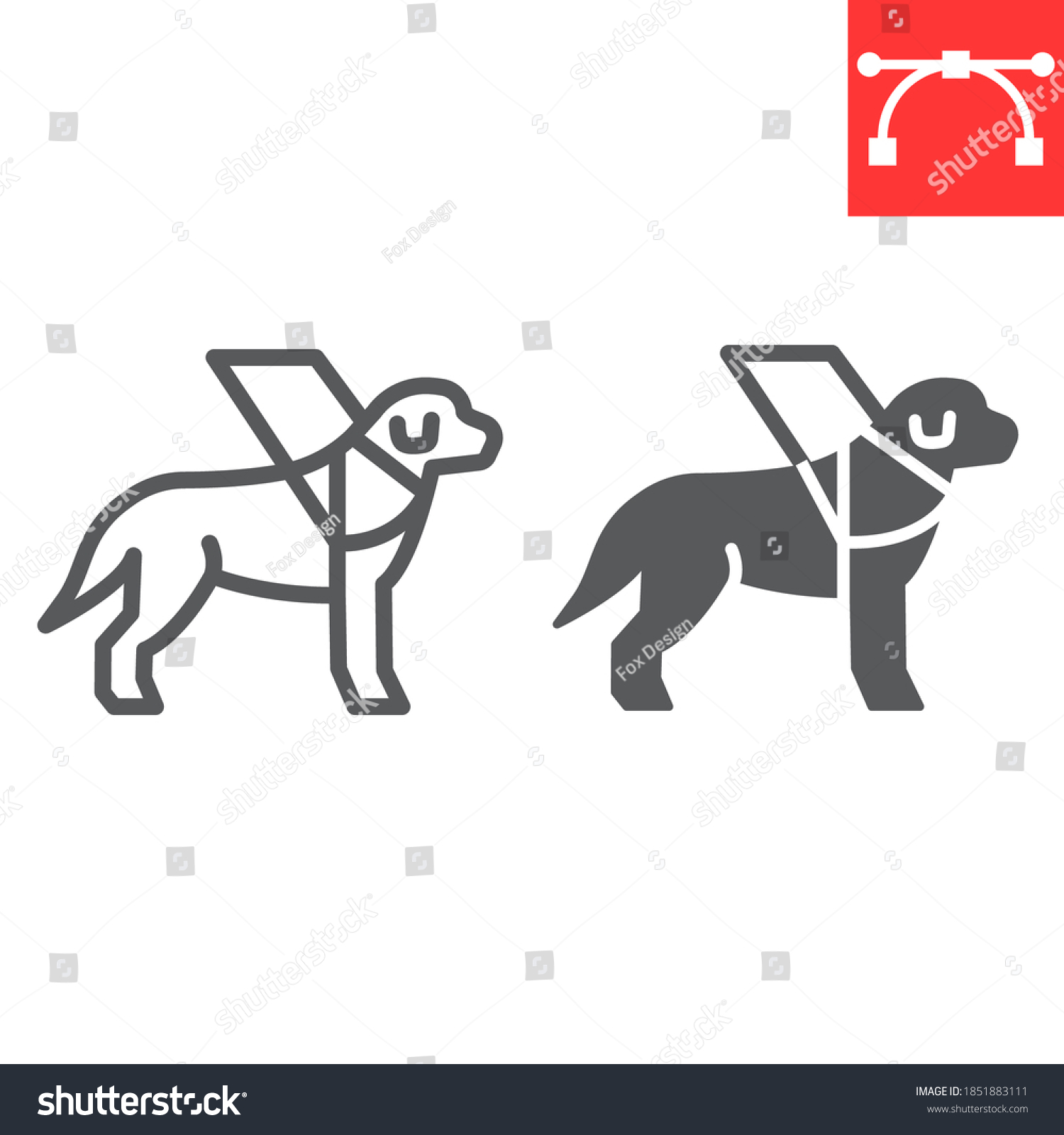 SVG of Guide dog line and glyph icon, disability and labrador, service dog sign vector graphics, editable stroke linear icon, eps 10 svg