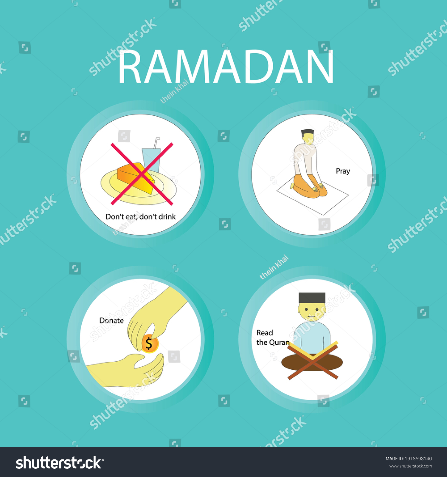 Guidelines Month Ramadan Stock Vector (Royalty Free) 1918698140