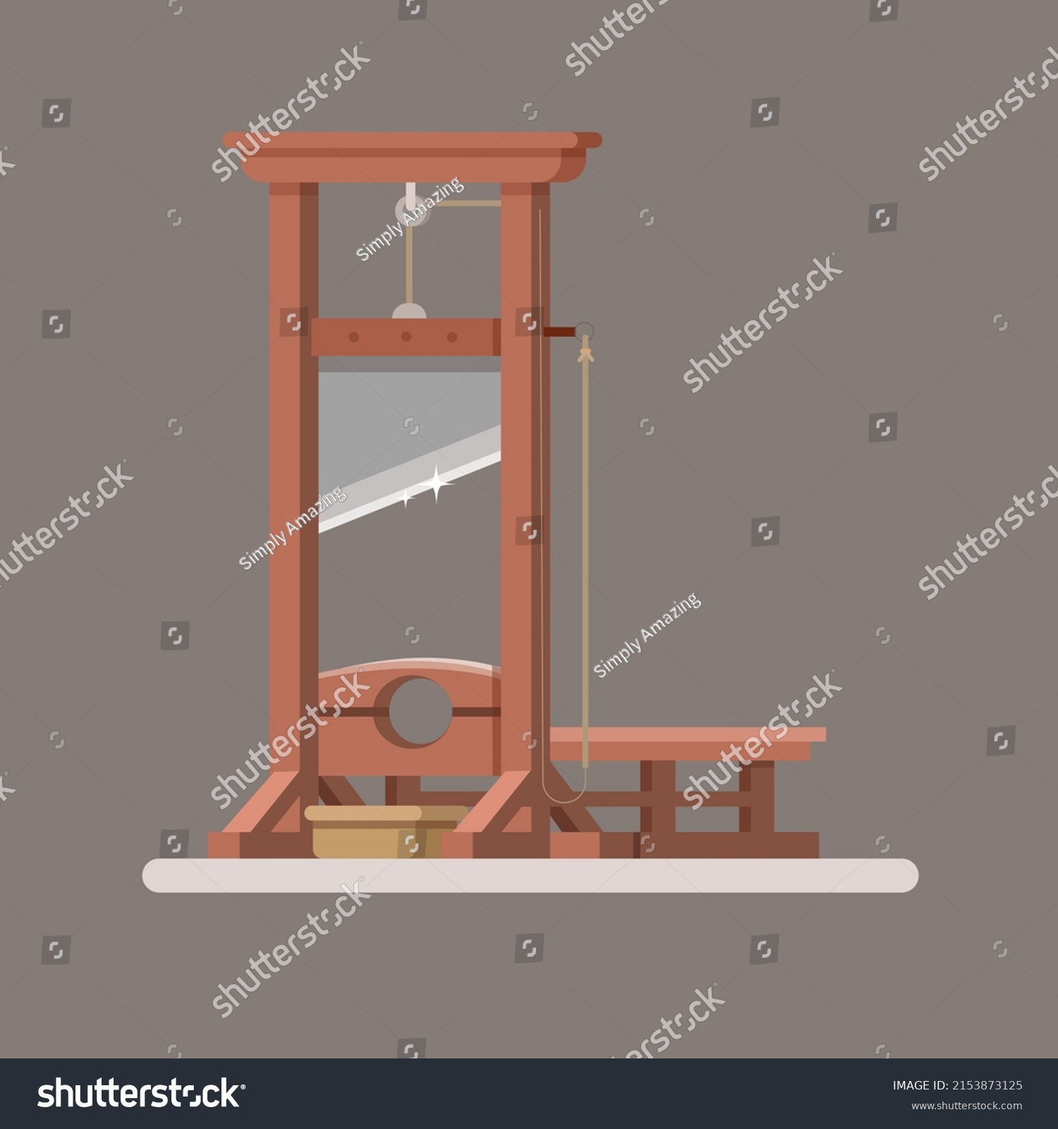 Guillotine Punishment Device Executions By Beheading Stock Vector ...