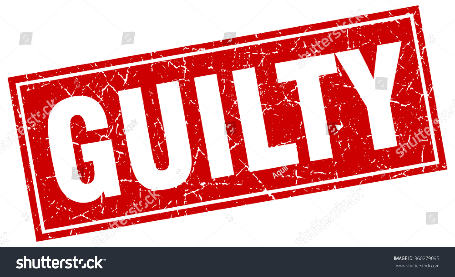 Guilty Red Square Grunge Stamp On Stock Vector (Royalty Free) 360279095