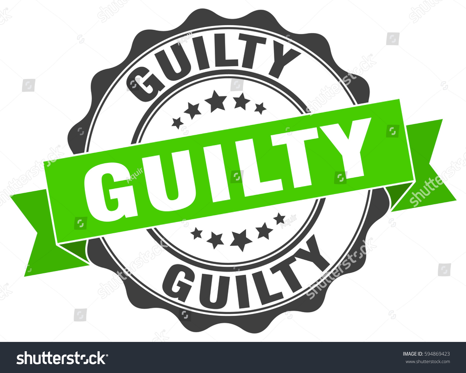 Guilty Stamp Sticker Seal Round Grunge Stock Vector 594869423