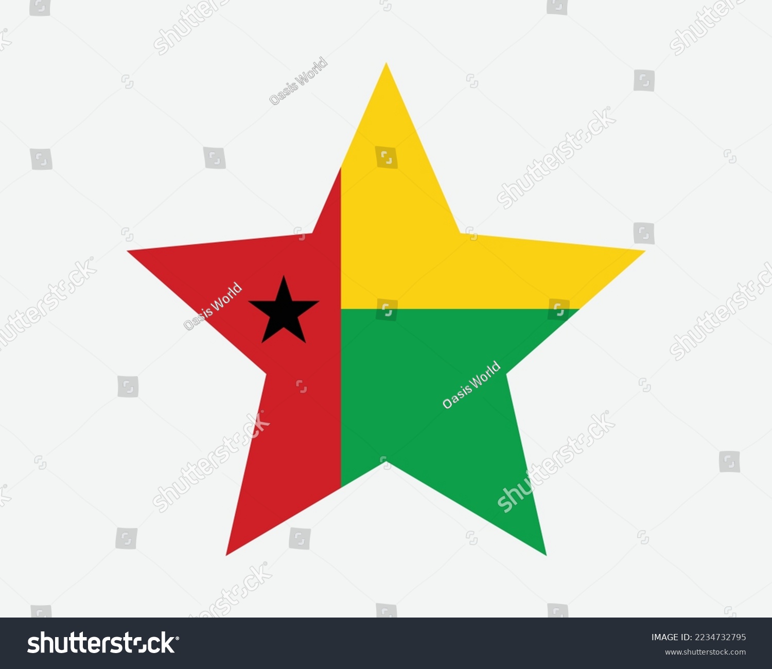SVG of Guinea-Bissau Star Flag. Bissau-Guinean Star Shape Flag. Guinea Bissau Country National Banner Icon Symbol Vector Flat Artwork Graphic Illustration svg