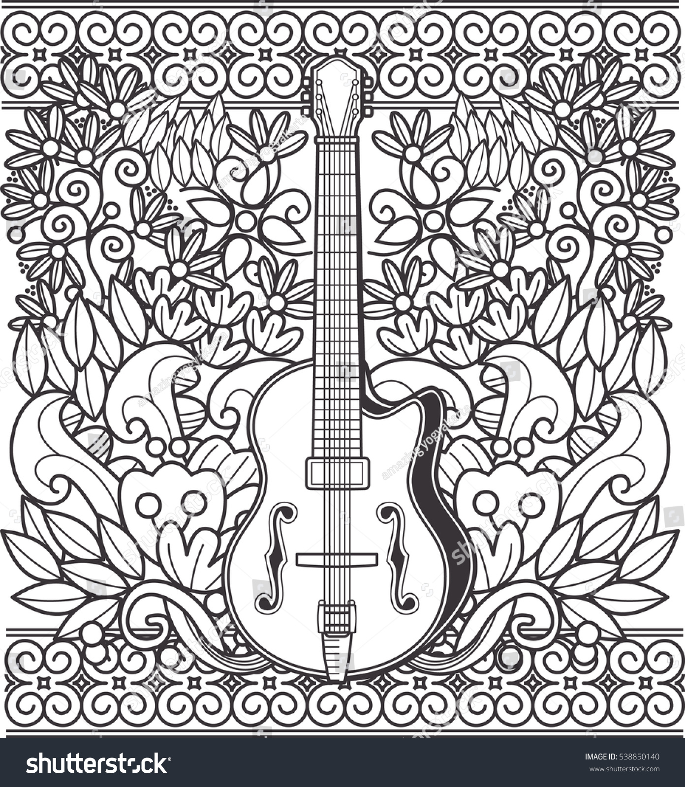 Guitar Doodle Art Stock Vector Royalty Free 538850140 Shutterstock