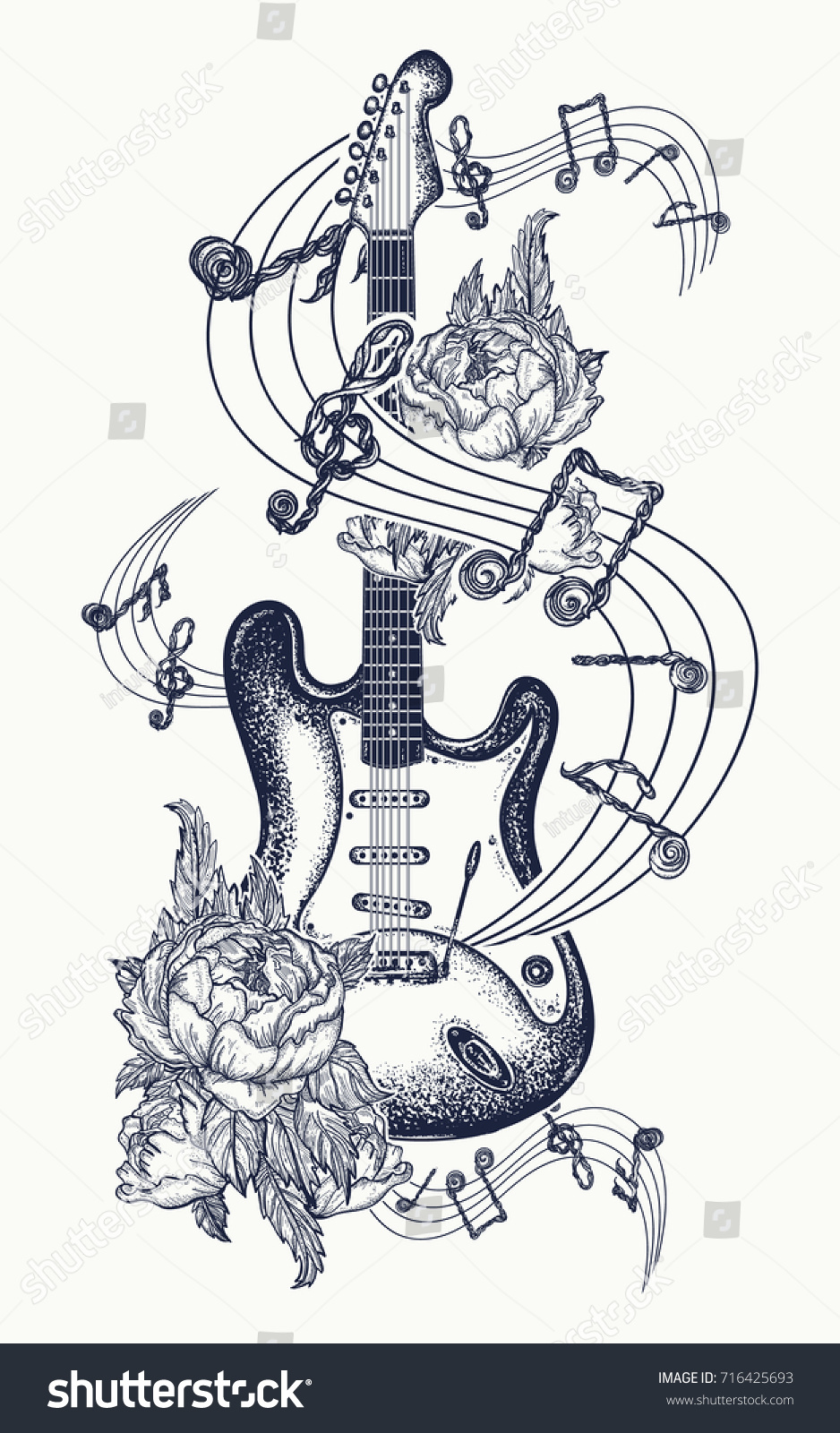 guitar tattoo electric guitar roses music stock vector 716425693 guitar tattoo electric guitar roses music stock vector 716425693