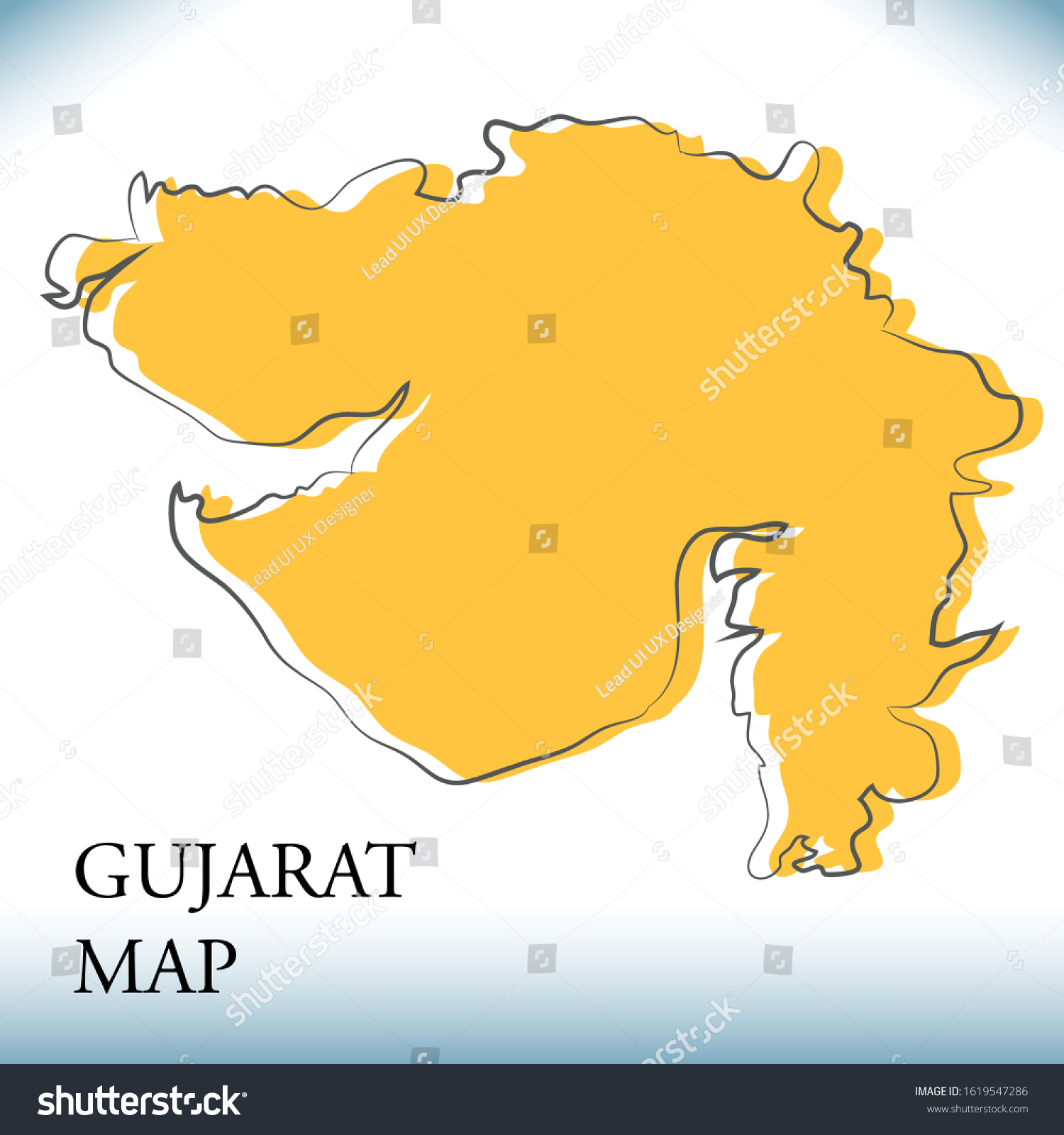 Gujarat Map Vector Illustration Stock Vector (Royalty Free) 1619547286 ...